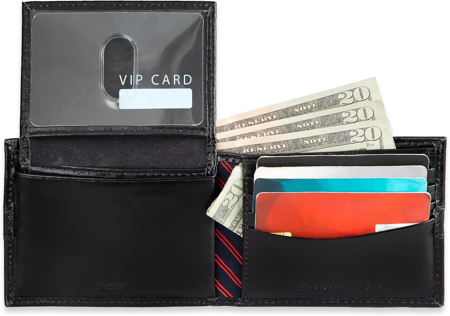 Tommy Hilfiger mens Leather Slim Bifold With Coin Pocket wallets