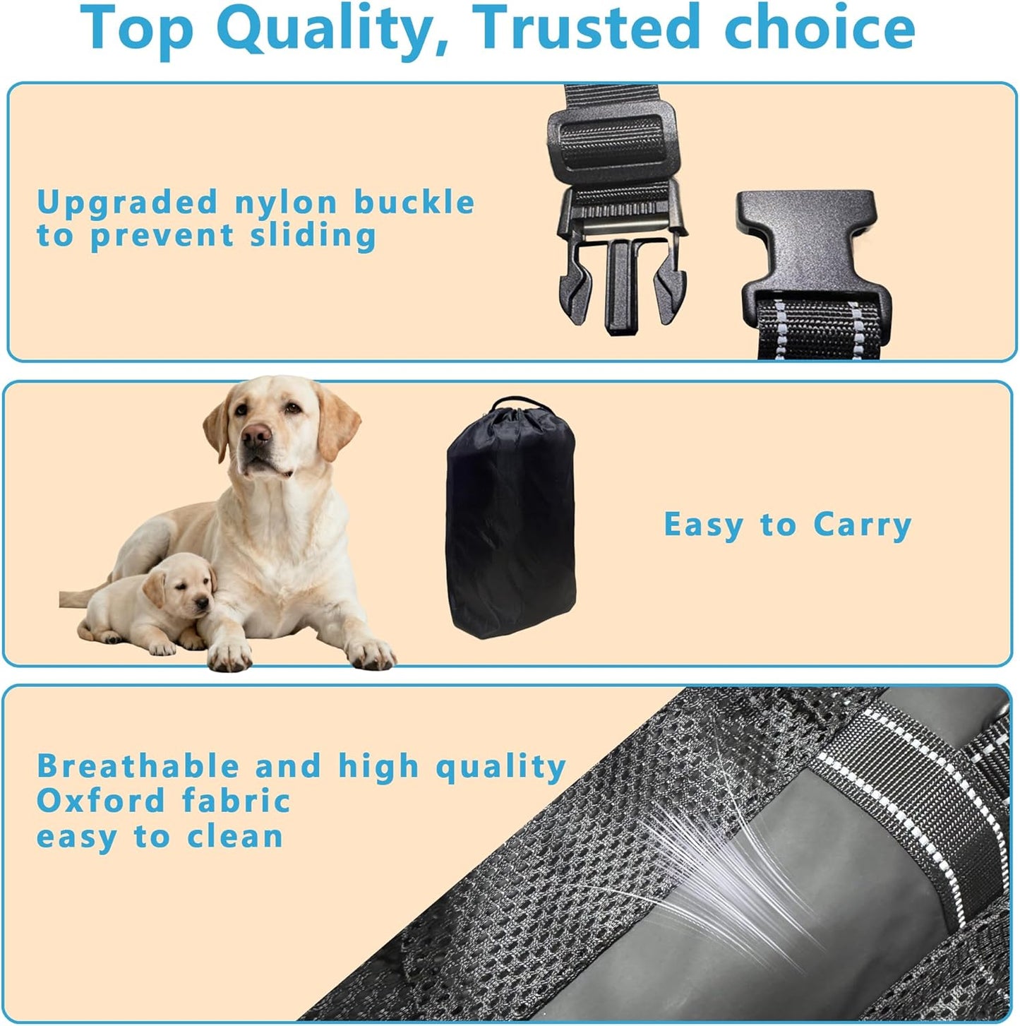 Dual-use Dog Lift Rehab Hareness Canine Sling for Large Pooch Rear Legs and Hip Support,Adjustable and Soft Brace Strap for After ACL Surgery, Helps Senior, Injured and Disabled K9.