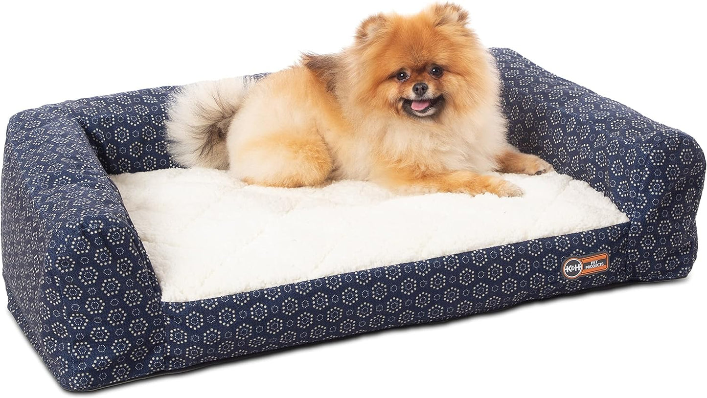 K&H Pet Products Air Sofa Bed Navy/Geo Flower Small 18 X 24 Inches