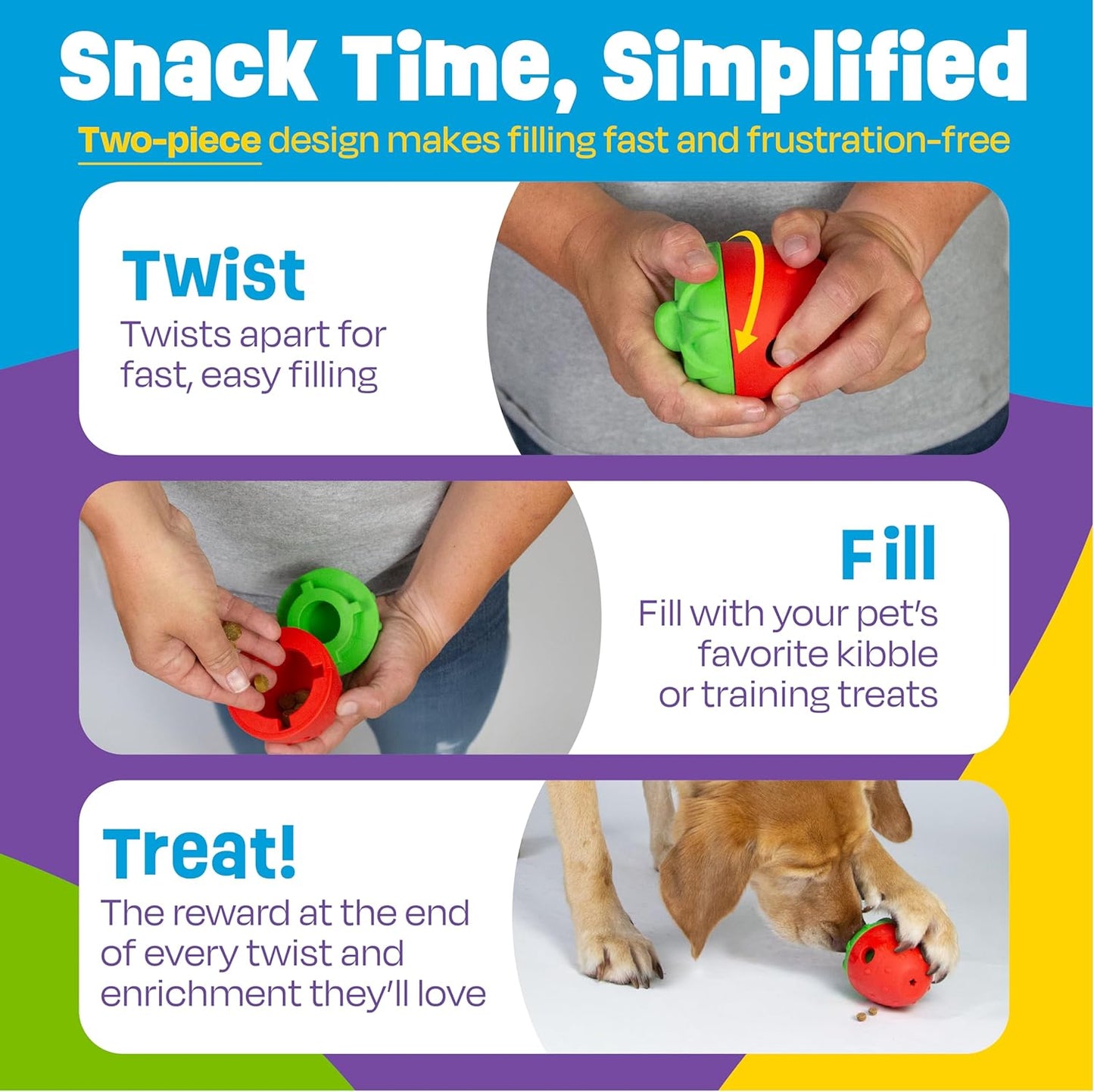 Brightkins Tough & Tumble 2-piece Strawberry, Enrichment Puppy Essentials, Dog Birthday Treat Pouch Gifts, Training Dog Accessories, Container Slow Feeder Dispensing, Puzzle Feeder