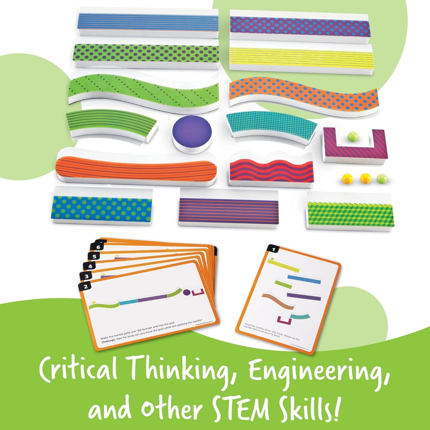 Learning Resources Tumble Trax Magnetic Marble Run - Montessori , Classroom Must Haves, Small Magnets Balls, STEM Toys for Kids, Fine Motor Skills, Gifts for Boys and Girls, Wall Activity