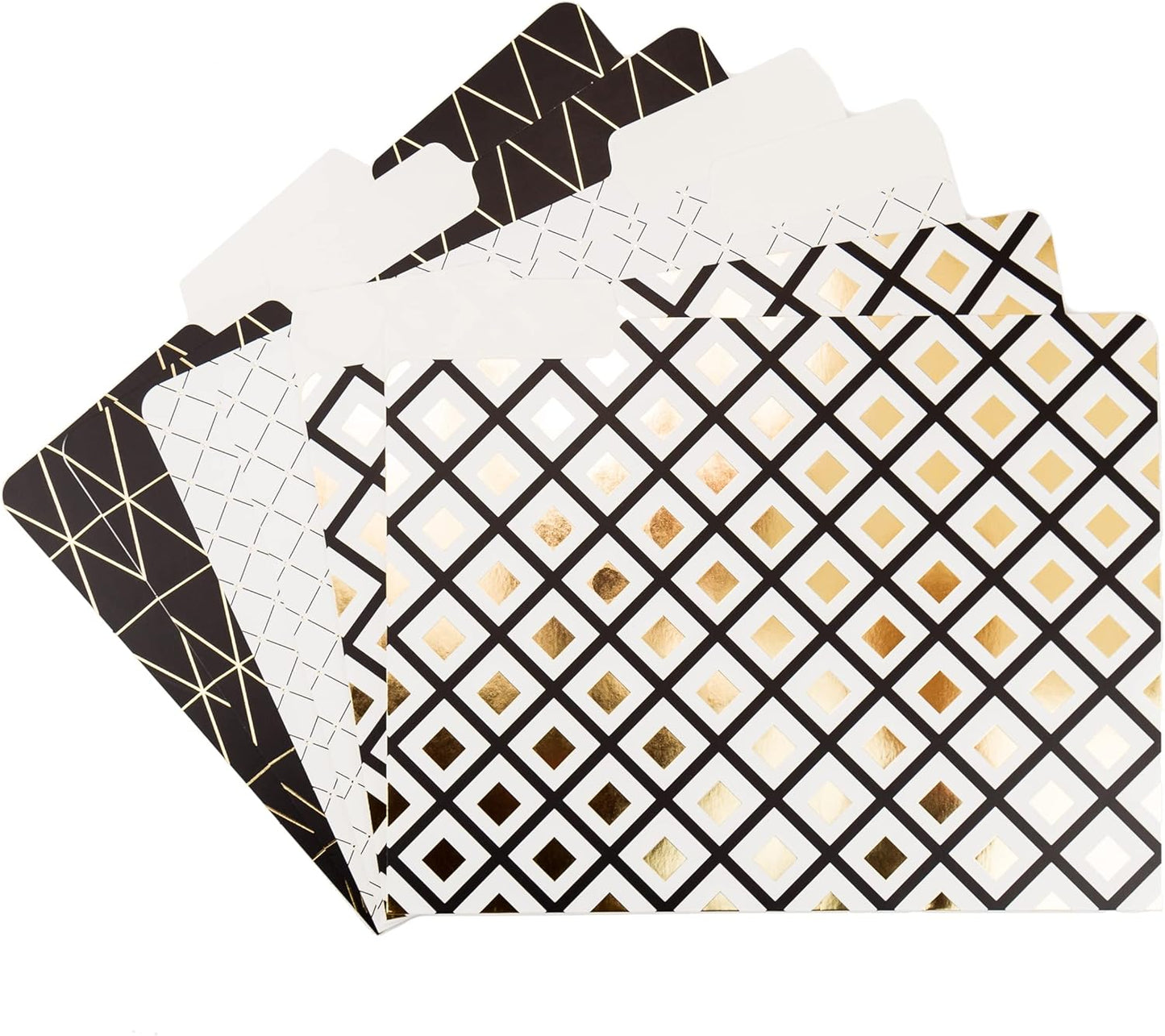 U Brands Fashion File Folders, 1/3-Cut Tabs in Assorted Positions, Letter Size, Office Supplies, 6 Count (Classic)