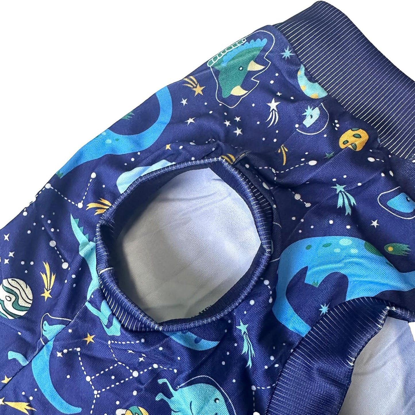 Dog Navy Sleeveless T Shirts with Universe Dinosaur Pattern Printed Soft Vest for Large Dogs (L, Vest)