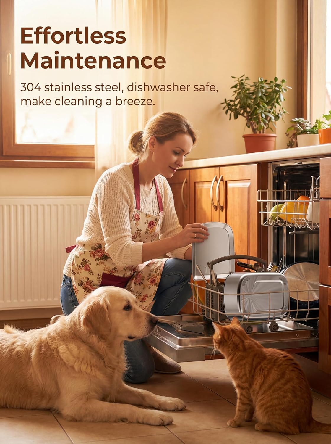 Water Fountain for Dogs Home Outdoor Multi-Pet Stainless Steel 10L/2.64gal Wireless Large Dogs Motion Sensor Dispenser Filtered Cordless Bowl Waterer -Wireless Stainless Steel&1Filters