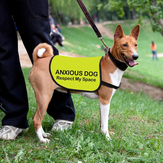 Anxious Dog Jacket - Respect My Space Walking Slogan Warning Vest (Small)