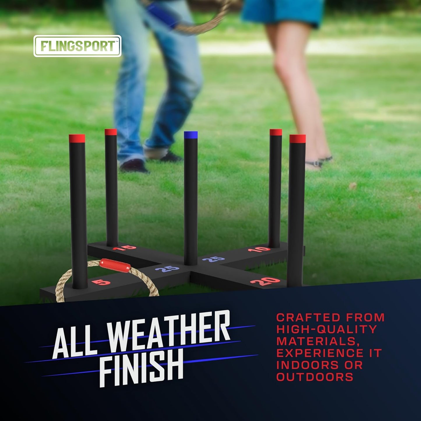 Ring Toss Game, Incl. 6 Rings, Case, Easter Gifts for Kids, Outdoor Yard Games for Kids Adults & Family, Backyard Party Activities, Gifts for Teens, Boys & Girls Ages 8-12+ Years Old