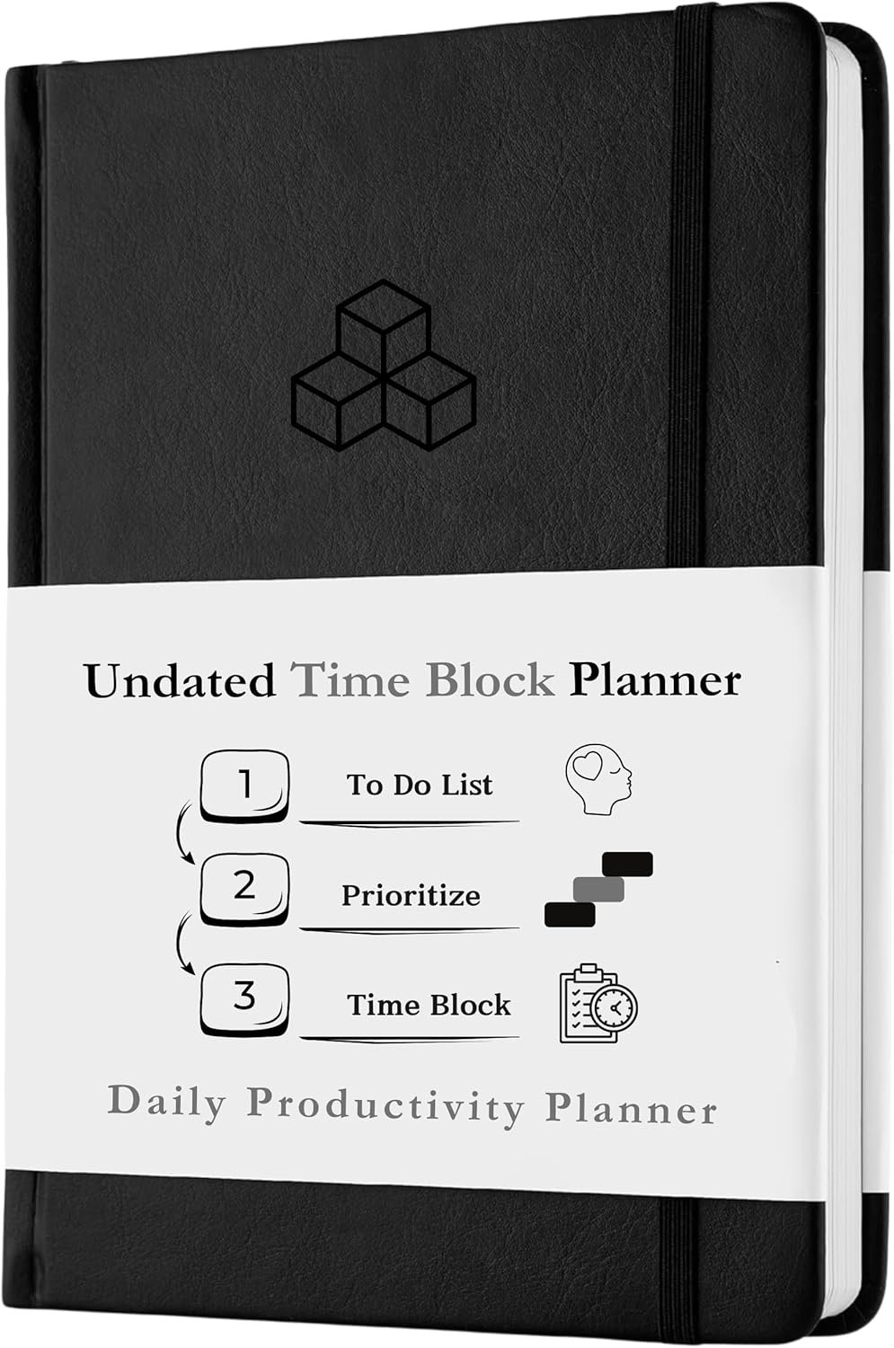 Time Blocking and ADHD Planner by Refine Days. 180 Undated Pages, To Do List, Hourly Schedule, Daily and Monthly Agenda. Time Management & Productivity Notebook. A5 (Black)
