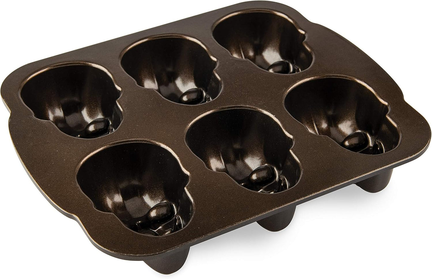 Nordic Ware Halloween Bakeware, Haunted Skull Cakelet Pan, Bronze
