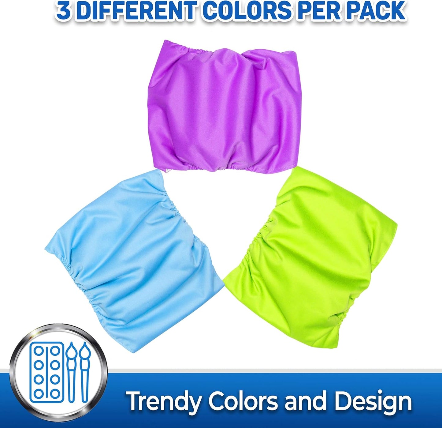 Pet Magasin Male Dog Belly Manner Band Wraps Nappies, 3-Pack, Blue Green and Purple, Medium