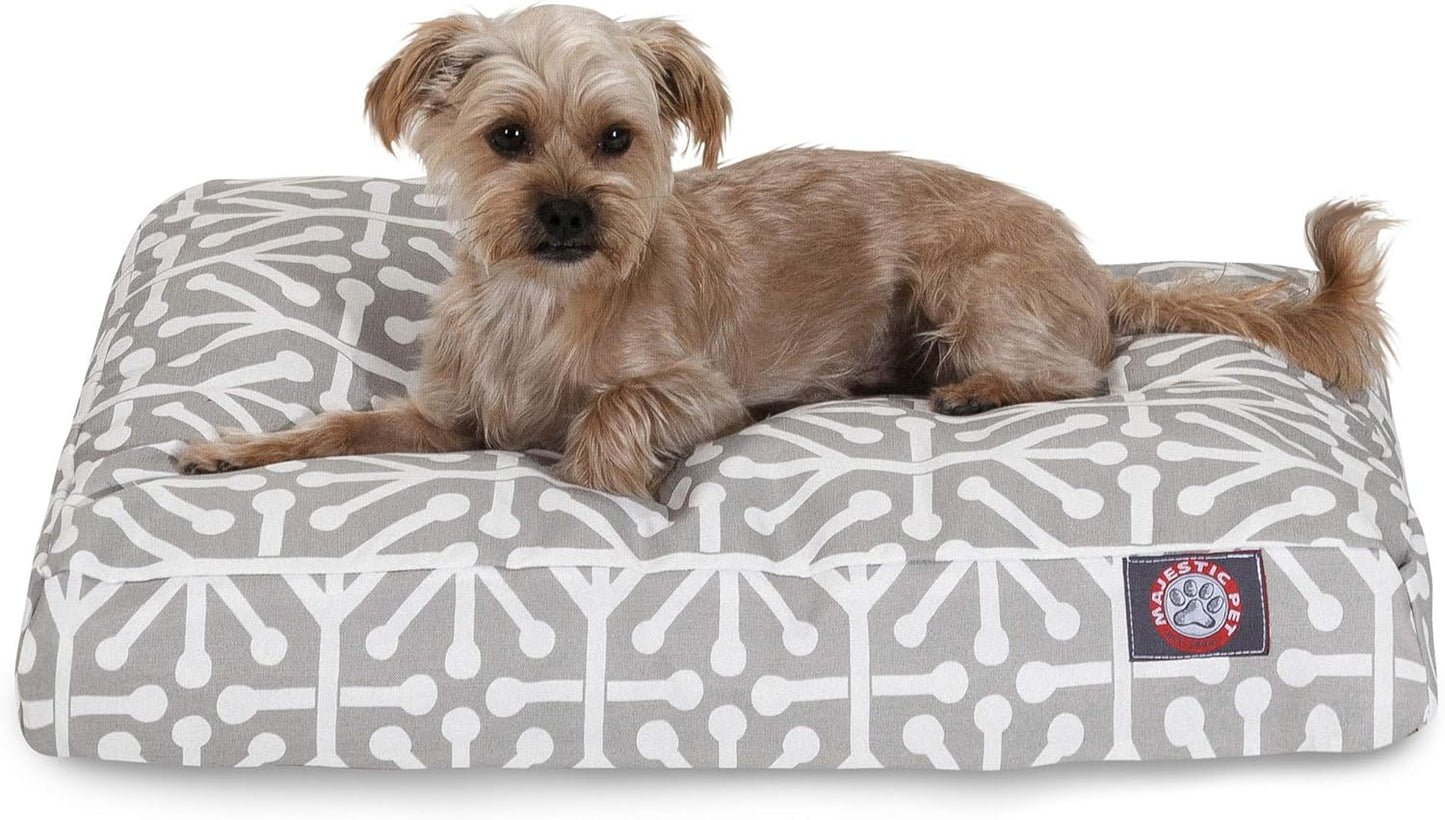 Gray Aruba Small Rectangle Indoor Outdoor Pet Dog Bed With Removable Washable Cover By Majestic Pet Products