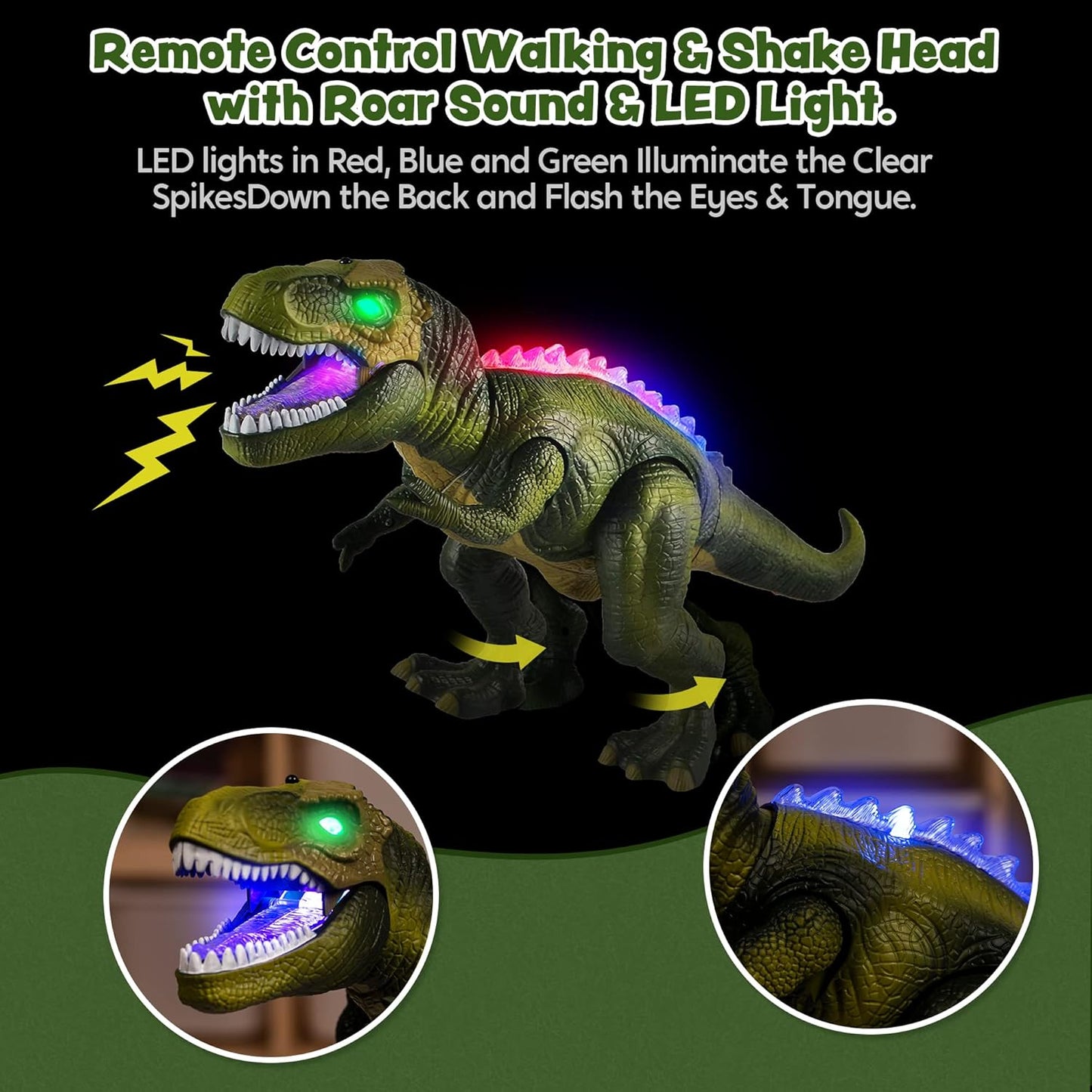 JOYIN Robot Dinosaur Toy for Kids Boys 3+ Big T.rex with Light and Realistic Roaring Sound, Remote Control Walking & Dancing Dinosaur, Electronic Steam Toy, Birthday Gift for Kids Boys Girls