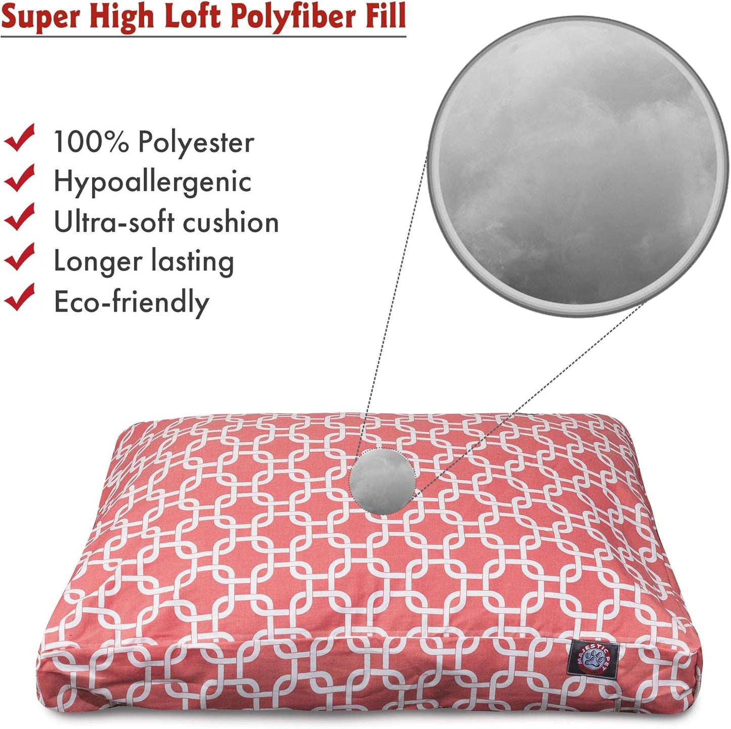Majestic Pet Coral Links Medium Rectangle Pet Bed