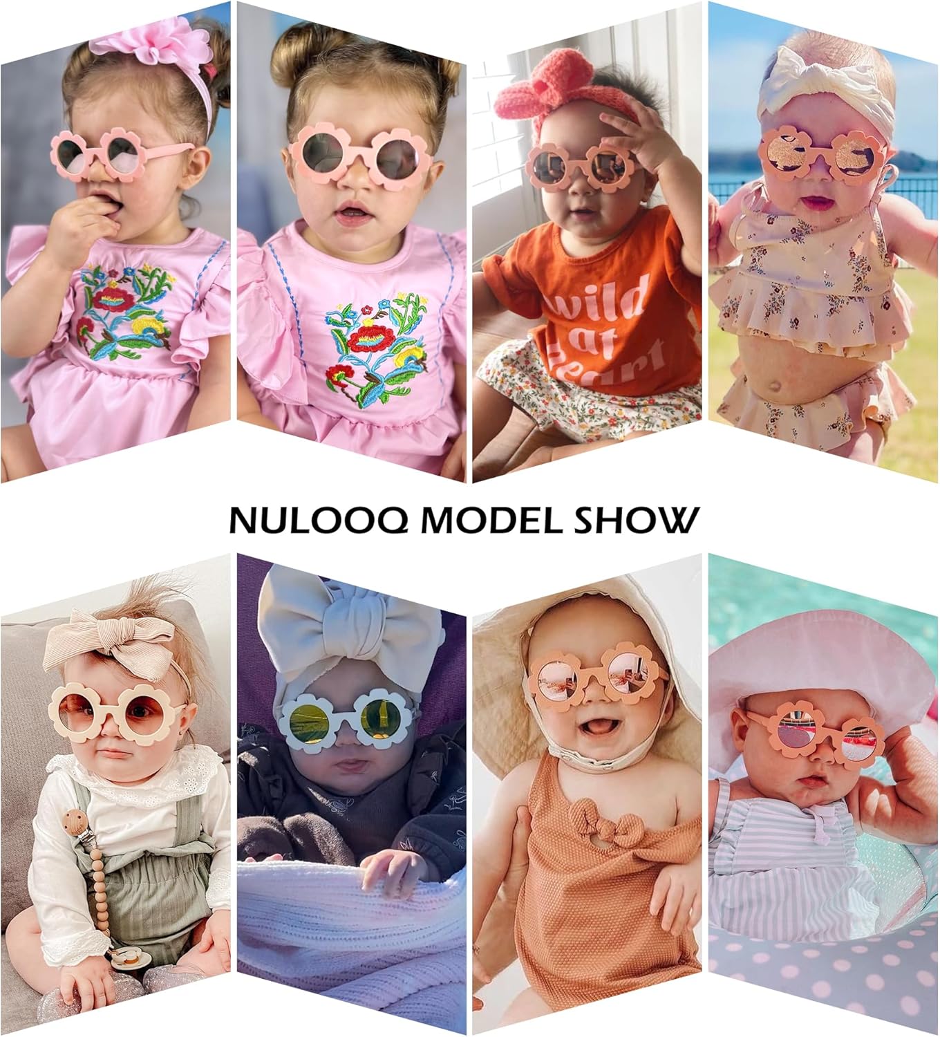 Polarized Baby Sunglasses with Strap – Flexible Flower Shaped Sunglasses for Toddler & Infant Age 0-24 Months