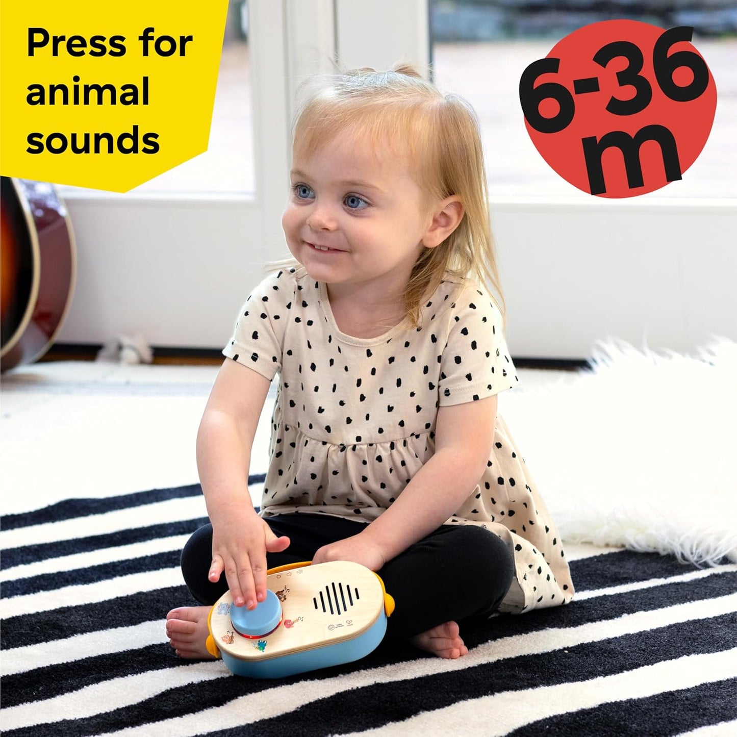 Baby Einstein + Hape Discovery Radio Toy Radio with Music & Lights, Ages 6 Months+