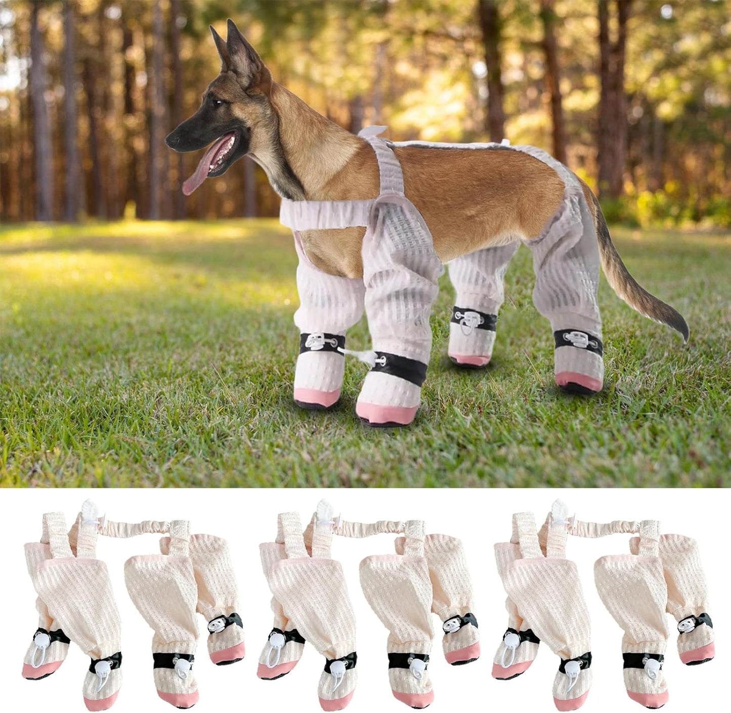 Anti Dirt Pants for Dog, Suspenders Boot, Shoes Leggings, Slip Dogs Paws Protector for Rain Snow Walking Slip Boot Sock for Small Paws Protector