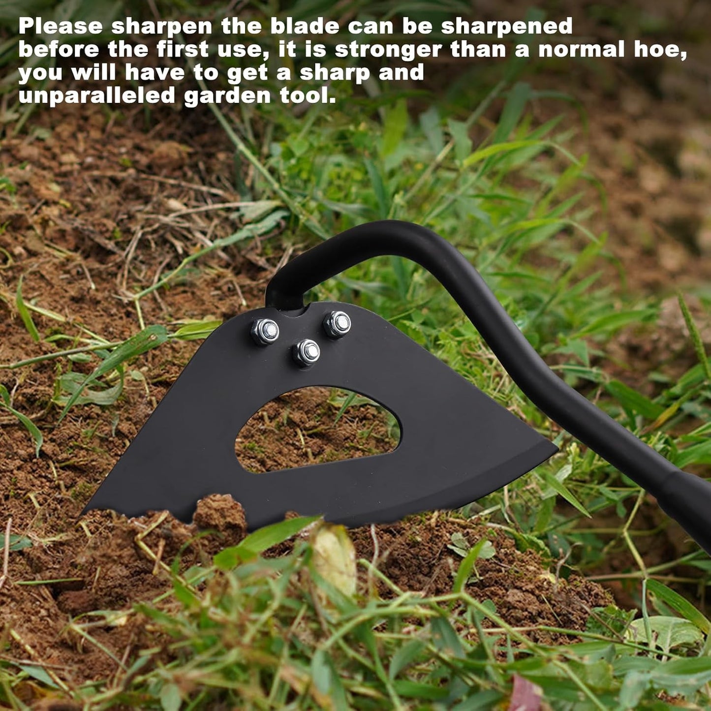 Hoe Garden Tool, Hollow Hoe with 55-85 Inch Long Handle, Adjustable Manual Weeder Heavy Duty Garden Hoe for Weeding, Digging, Hoeing, Cutting and Loosing Soil