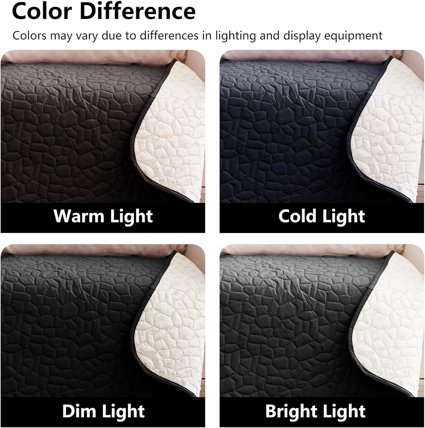 Waterproof Couch Cover for Dogs Washable, Anti-Slip Back Dog Bed Blanket Pet Chair Sofa Furniture Protector(52x82 Inches, Black)