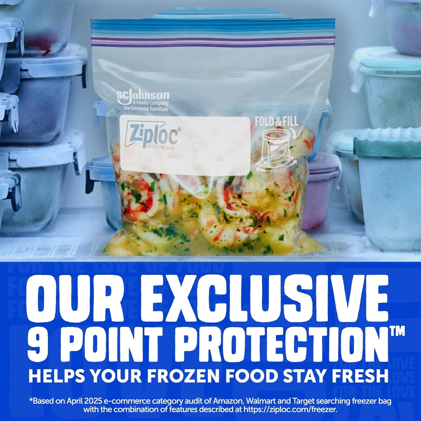 Ziploc Gallon Food Storage Freezer Bags, Stay Open Design, Easy to Fill, 80 count