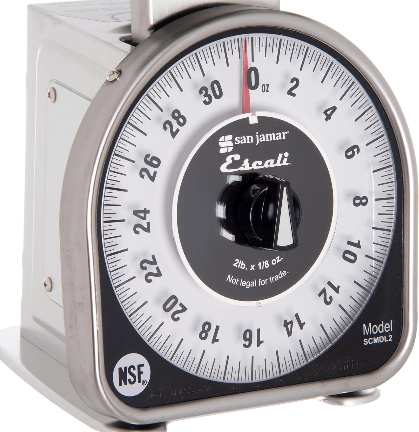 San Jamar Ms Series Mechanical Dial Scale Manual Food Scale with 2 Pound Capacity for Kitchens, Restaurants, And Cooking, Metal, 32 Ounces, Silver