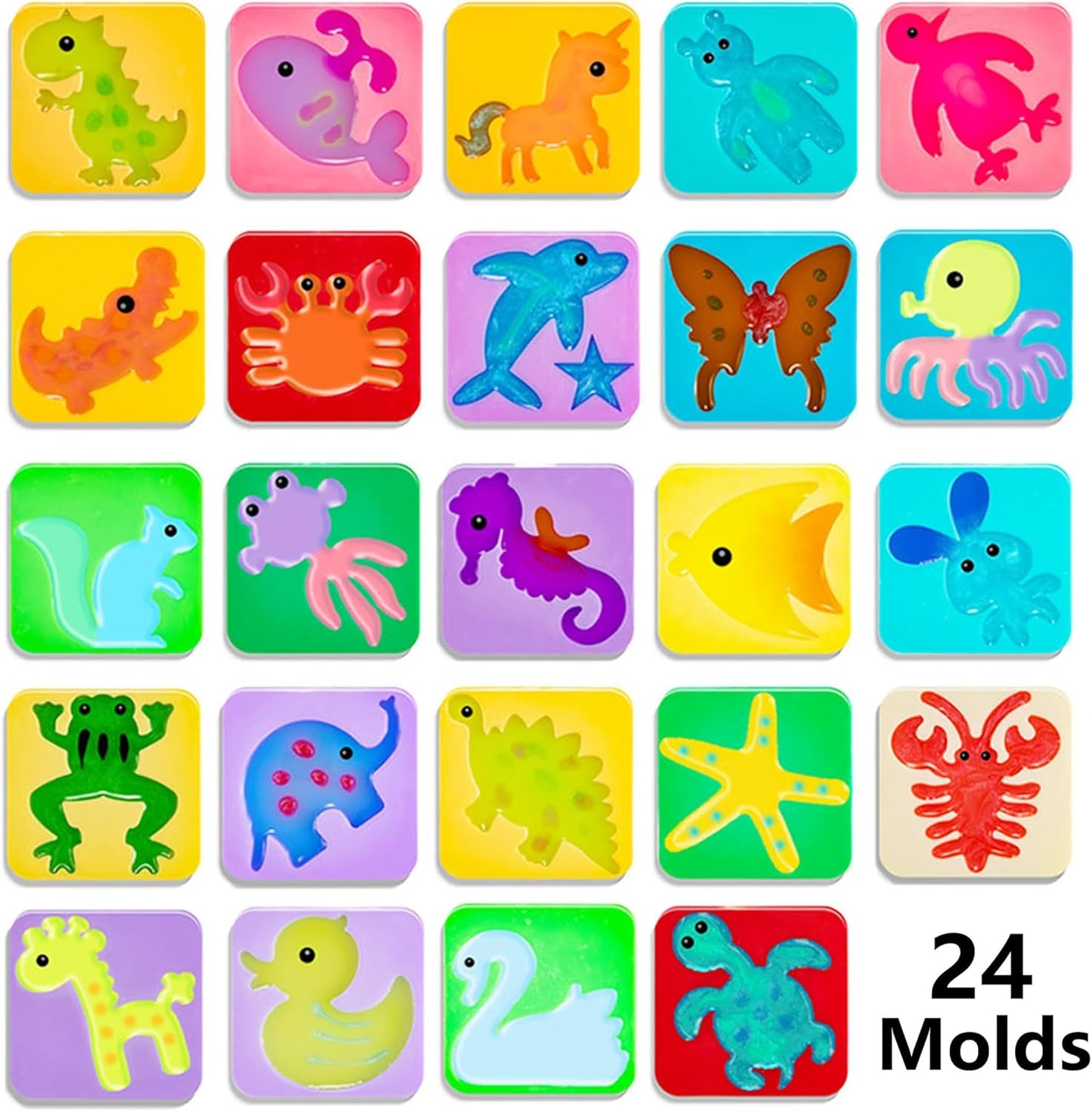 Aqua Fairy Water Gel Kit for Kids, Magic Water Elf Toy Kit with 20 Colors Magic Gel, Aqua Fairy kit with 24 Shape Molds, Crate Your Own Magic Elf Kits Water Pets Craft Kits for Kids