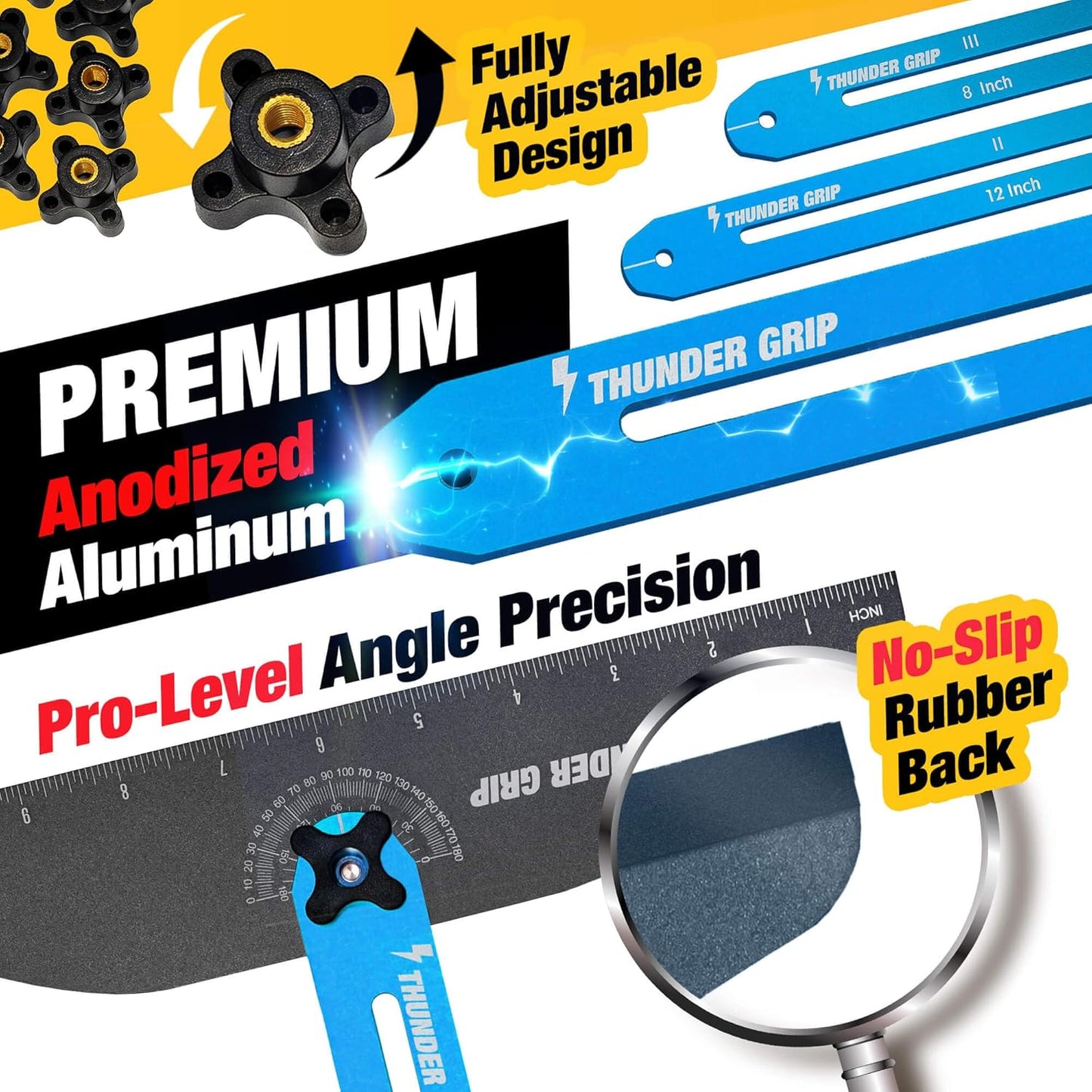 Stair Tread Template Tool – Blue Adjustable Stairs Jig Tool & Measuring Tools for Accurate Installation – Stair Tread Jig for Steps & Treads Template