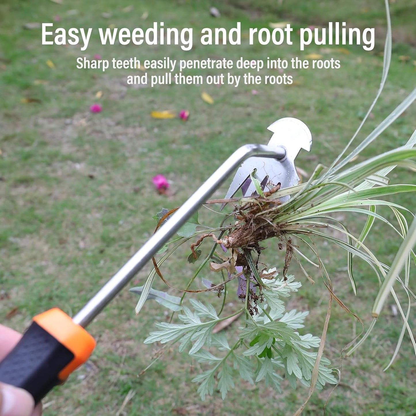 Weed Remover Tool,Portable Garden Weeder Tool,New Gardening Weeding Tools,for Garden Hand Tools for Vegetable Gardening Backyard Farm Planting & Uprooting Weeding Tool (Rubber Handle)
