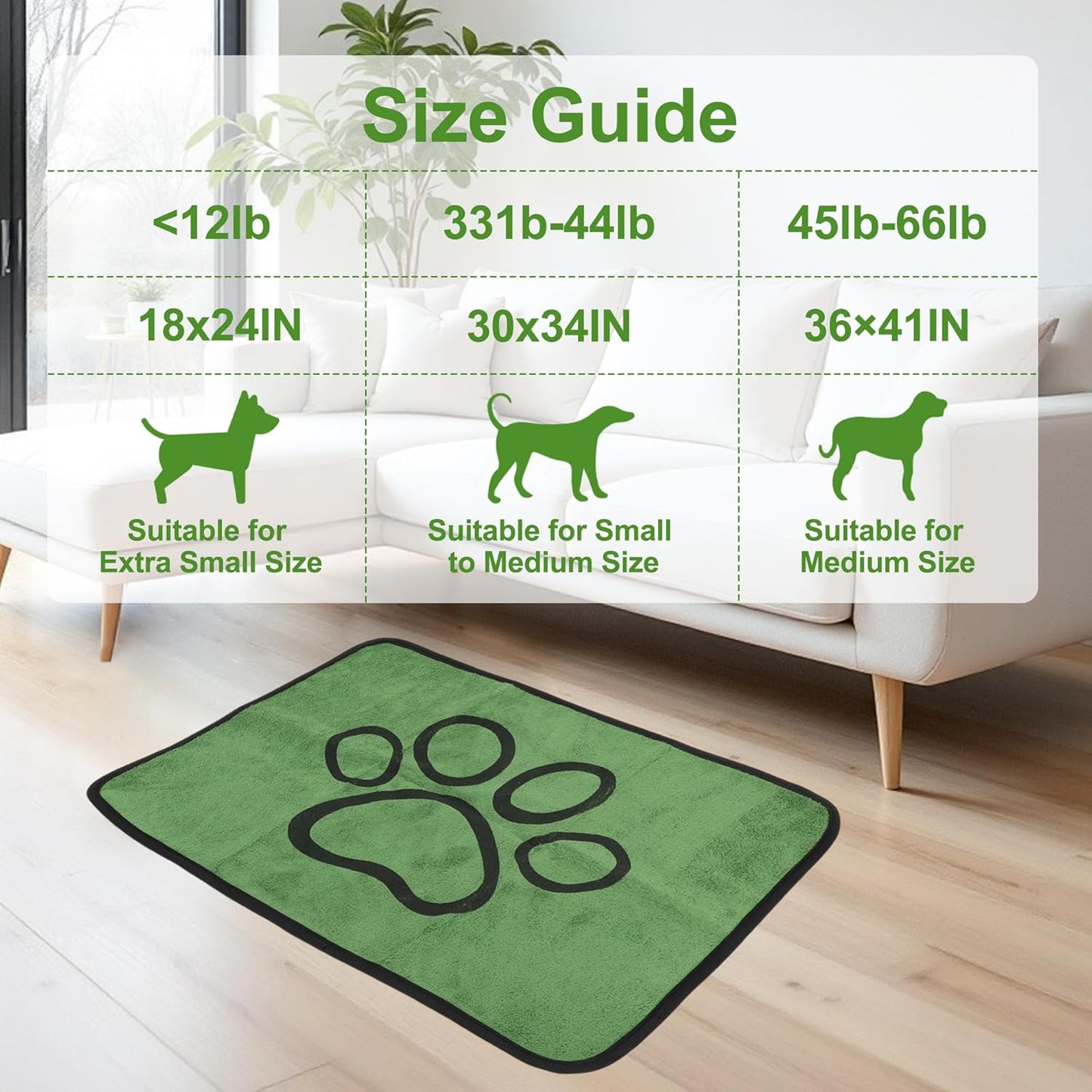 Grass Pad for Dogs Potty, Washable Pee Pads for Dogs, Absorbent Reusable Puppy Pads for Potty Training Floor Couch Bed and Crate, 18"x24", Green