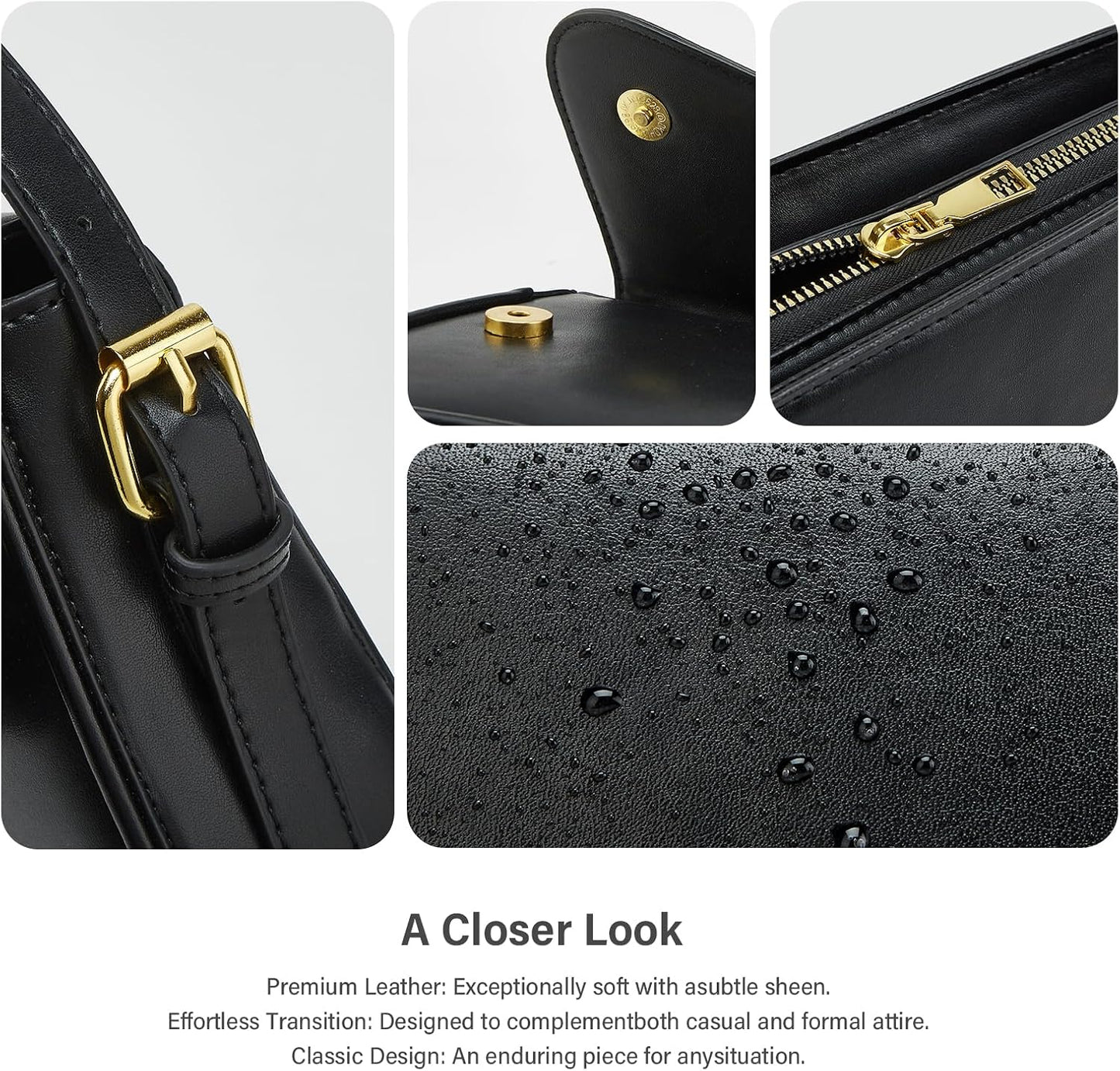 Shoulder Bag for Women Y2K Crossbody Purse PU Leather Underarm Handbag 2 Adjustable Strap for Daily Commute Travel