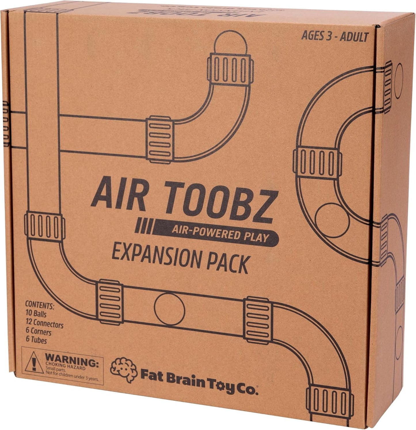 Fat Brain Toys Air Toobz Expansion Pack - Air-Powered STEM Building Toy for Kids & Teens, Kids Building Toys, STEM Toys for 3+ Year Old