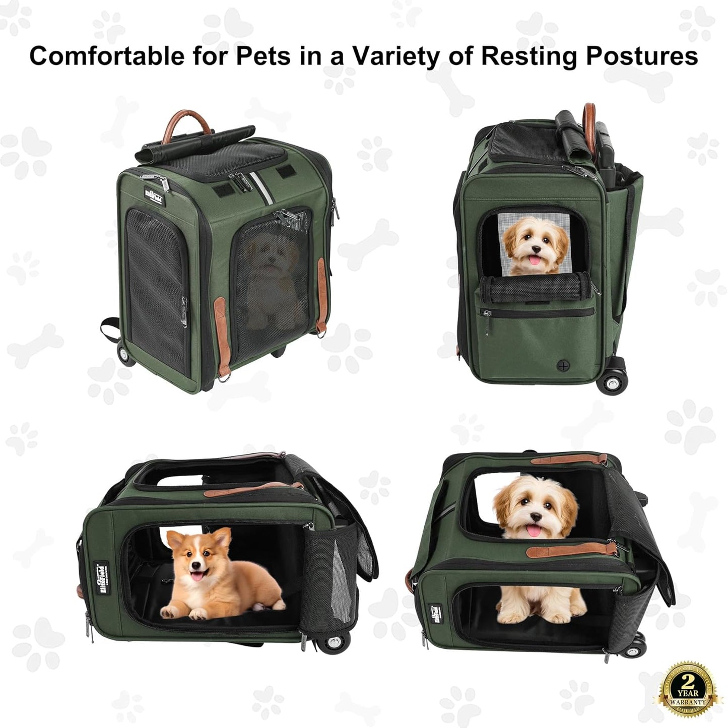 EliteField Deluxe Backpack Pet Carrier (3 Year Warranty, Airline Approved), Travel Soft-Sided Carrier Bag for Dogs, Cats & Small Pets