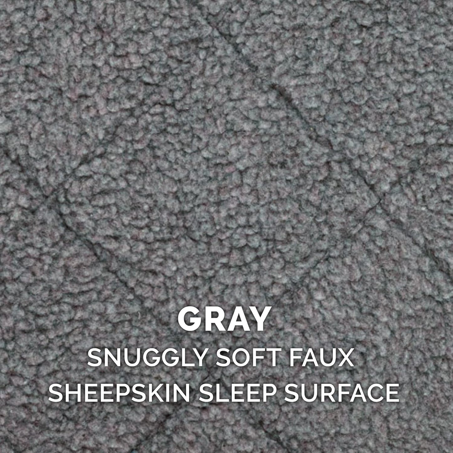 Furhaven Dog Bed for Large/Medium Dogs, 100% Washable, Sized to Fit Crates - Sherpa Fleece Bolster Crate Pad - Gray, Large