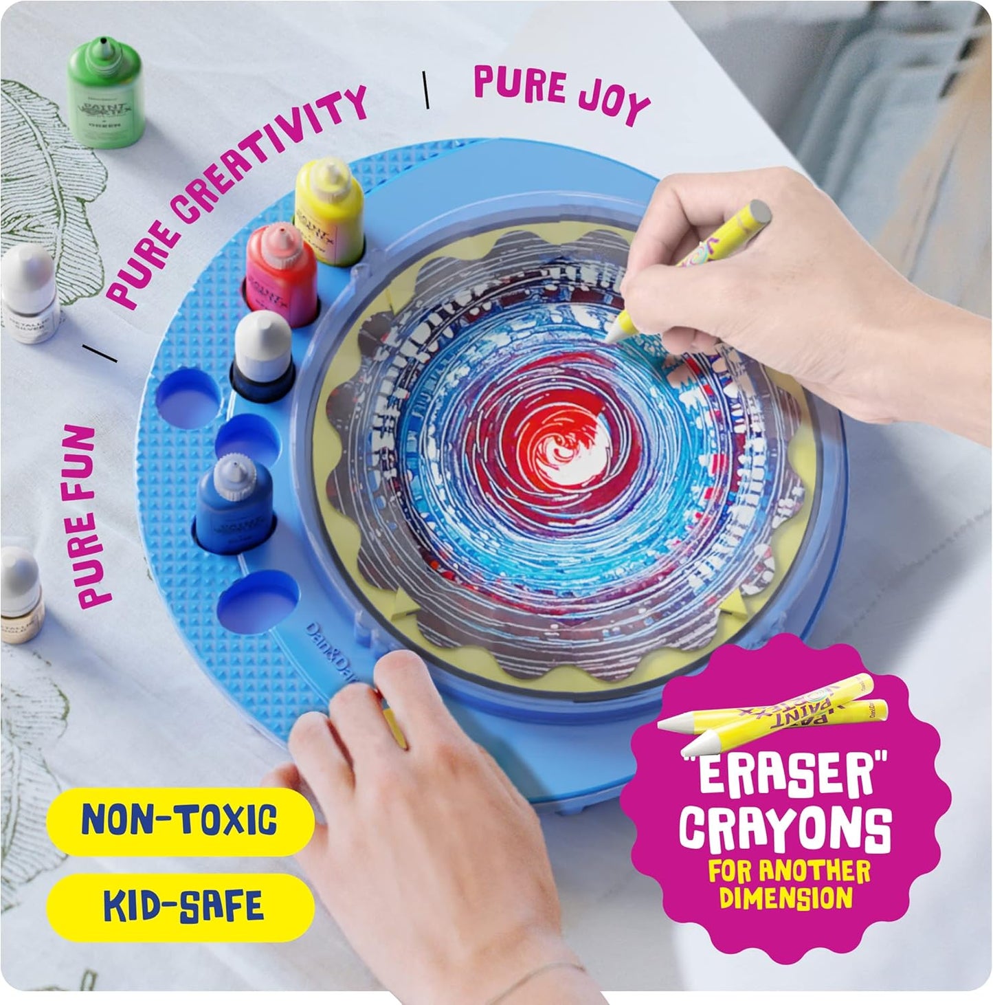 Dan&Darci Paint Spin Art Machine Kit for Kids - Easter Gift - Arts & Crafts for Boys, Girls - Art Craft Set for 6-9 Year Old Boy, Girl - Painting Spinner Toys - Birthday Gift Ideas for Ages 6-12 Year
