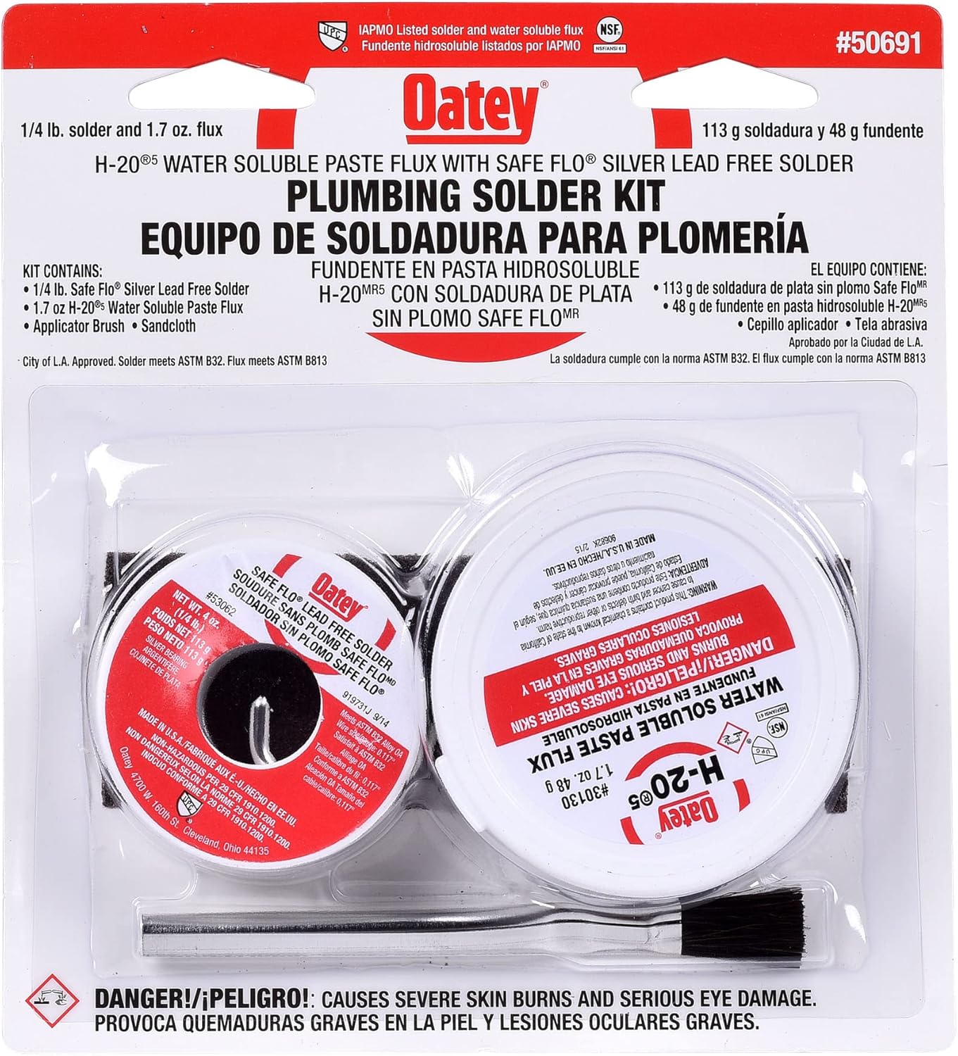 Oatay Plumbing Solder Kit, 1/4 lb solder and 1.7 oz flux