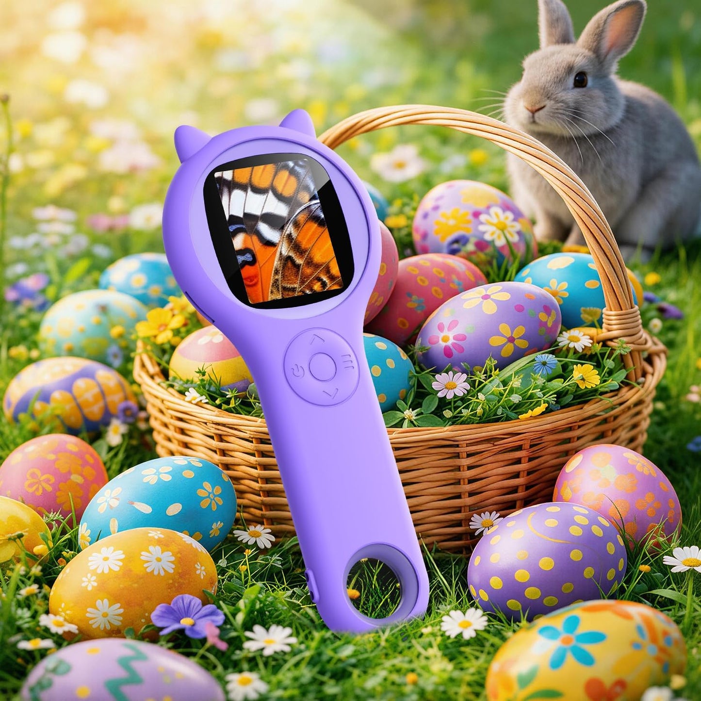 Microscope for Kids - Mini Pocket Handheld Microscope for Toddlers-STEM Educational Science Kit Toys for Spring Outdoor Easter Birthday Gifts Toys for 5 6 7 8 9 10 11 12 Year Old Girls（Purple）