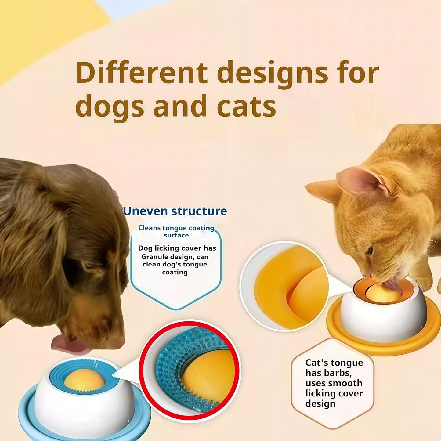 2026 New Anxiety Dog Bowl Anxious Lick Ball Calming for Dogs Bowls Toy Licking Cat Licks Liquid Food Yogurt Slow Feeder Roller Sphere Licker to Keep Them Busy Licky Treat (Upgraded Blue-B(Dog))