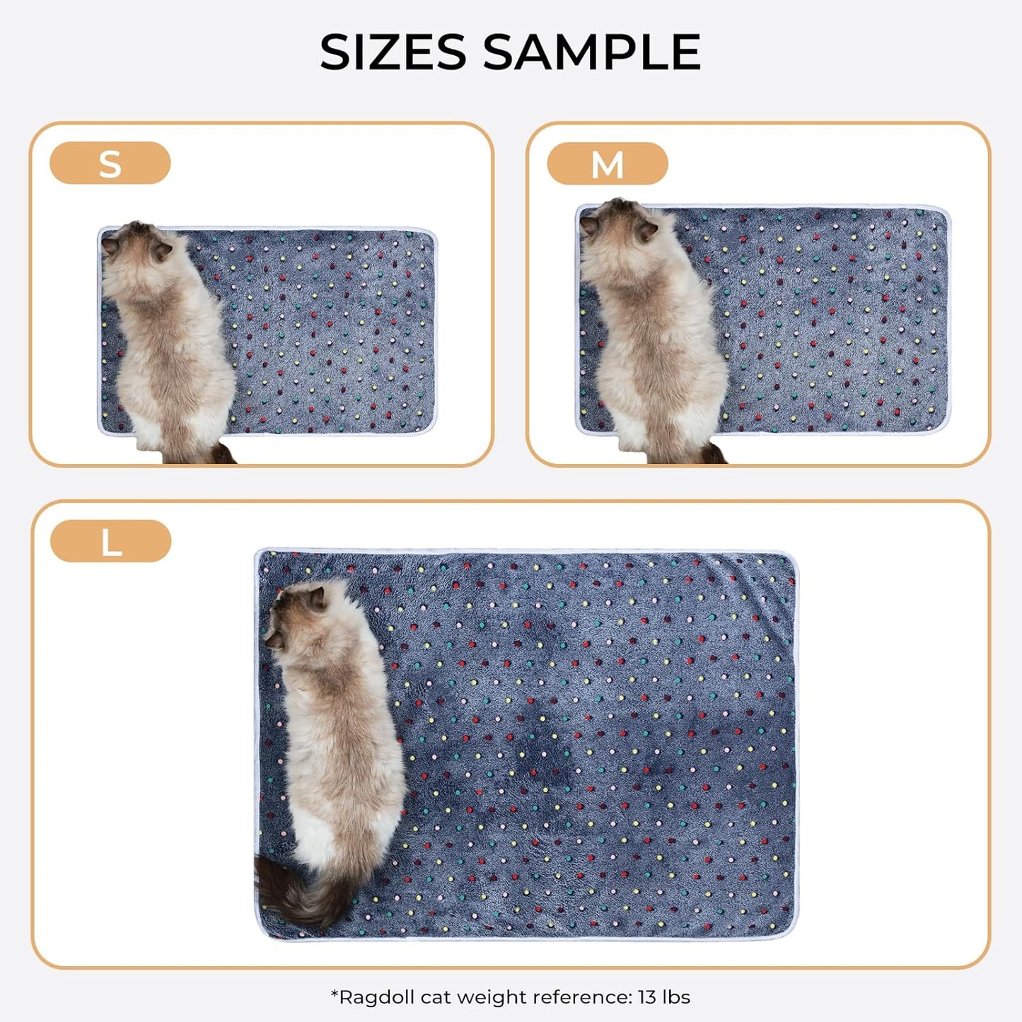 Luciphia 1 Pack 3 Blankets Super Soft Cute Dot Pattern Pet Blanket Flannel Throw for Dog Puppy Cat Small(23x16), Blue