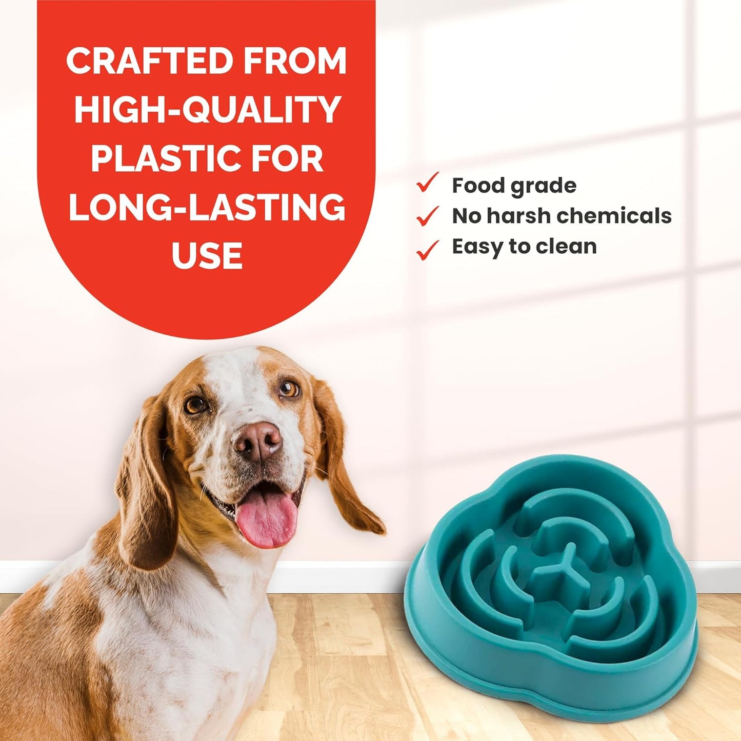Dog Slow Feeder Bowl - Dog Dishes to Slow Down Eating - Puzzle Dog Food Bowl - Pet Bowl for Fast Eaters - Slows Down Pets Eating - Dog Bowl for Dry, Wet, & Raw Food - Dog Puzzles for All Breed Dogs