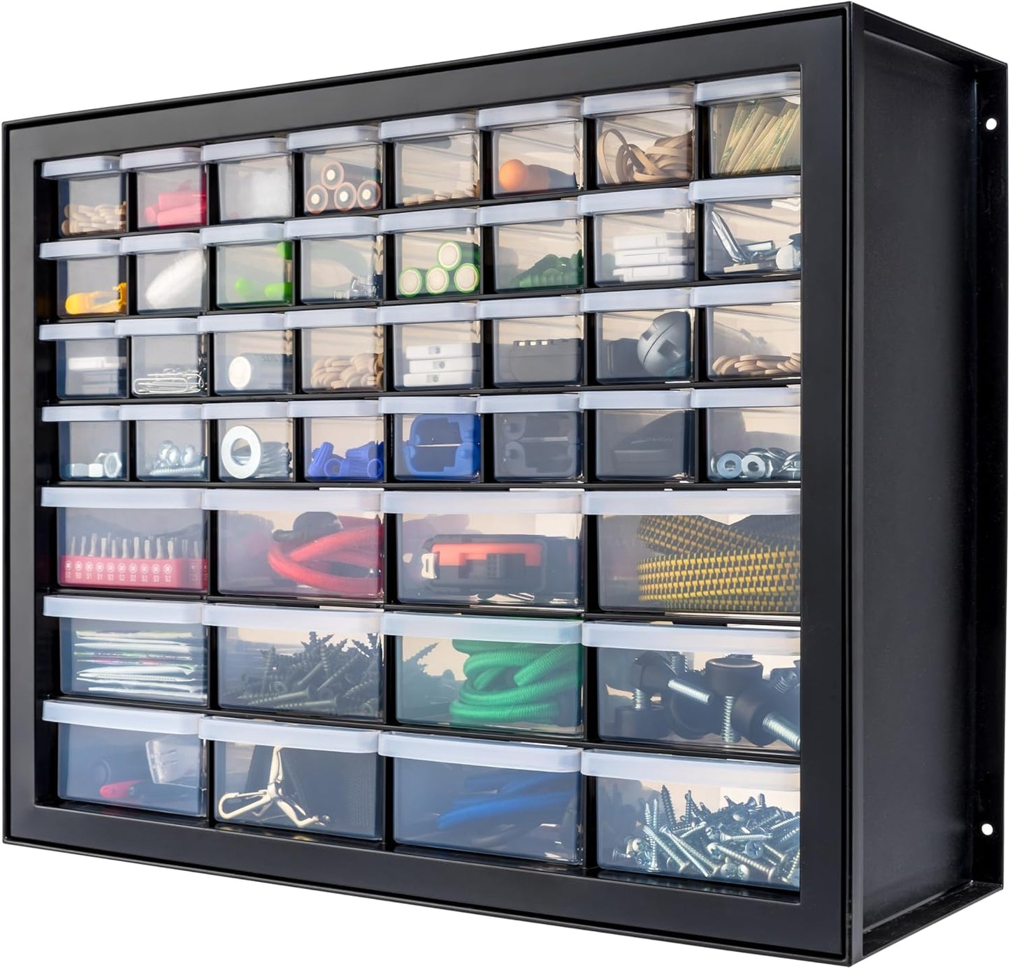 IRIS USA Small Parts Storage, Made in USA, Cabinet, 44-Drawer Organizer for Screws, Nuts, Bolts, Electronics, Hardware, Beads, Crafts, Building Bricks, Stackable Garage Storage – Black