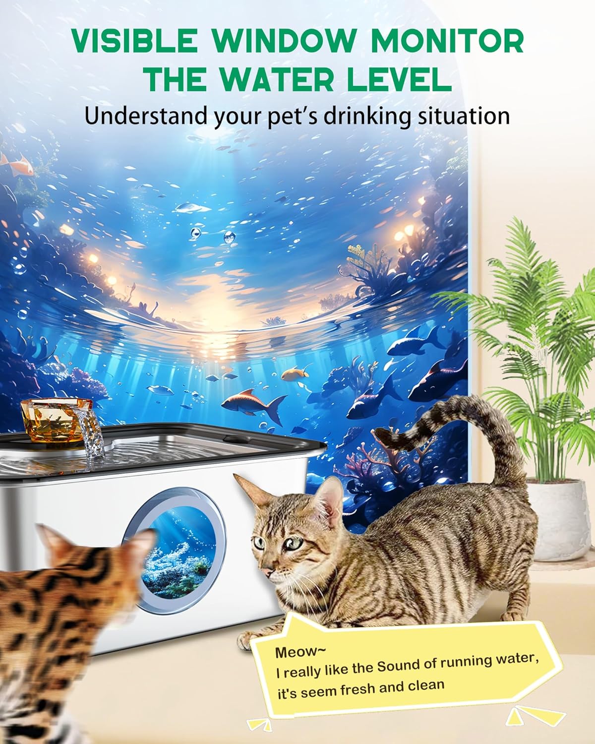 Pet Water Fountain Stainless Steel for Large Dogs, 12L/ 3 Gallon Automatic Pet Drinking Fountain for Multiple Pets SUS 304 Stainless Steel, with Large Filter and Quiet Pump, No Spill, BPA-Free,