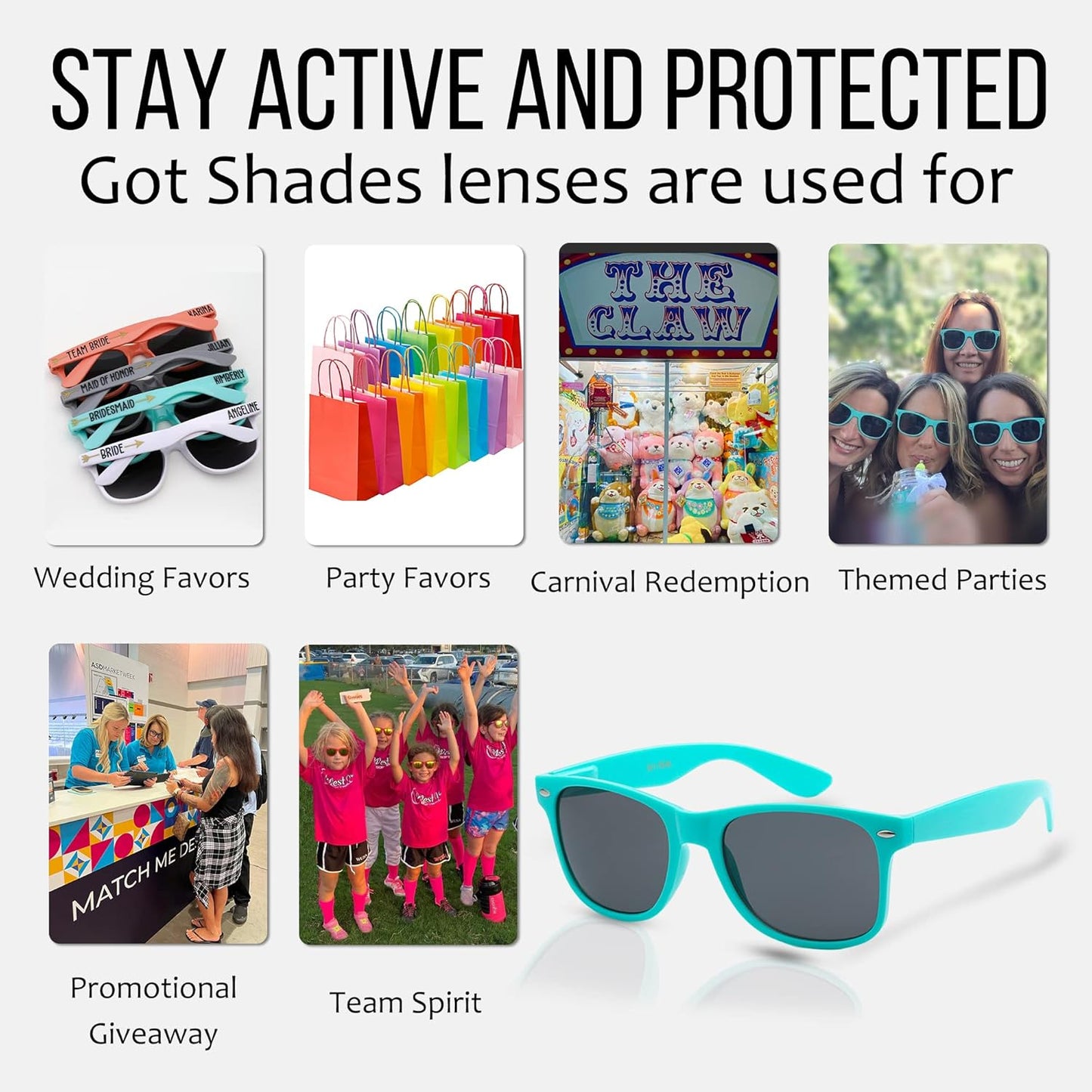 UV Protection Sunglasses Men & Women – Lightweight & Durable Unisex 80’s Retro Shades with Flexible Hinges, Bulk 10-Pack