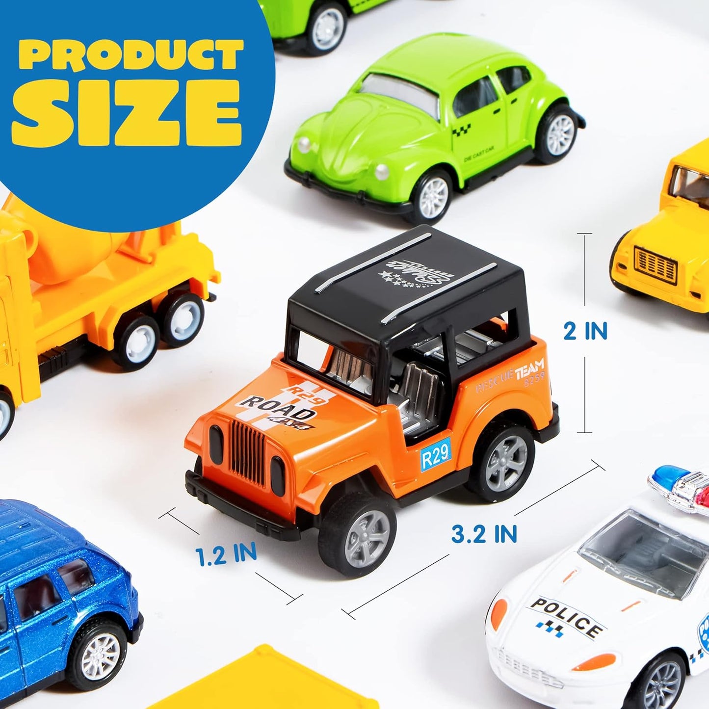 JOYIN 20PCS Die Cast Pull Back Cars, Metal Toy Cars, Car Toys Bulk, Vehicle Set for Toddlers, Kids Party Favors, Cake Toppers, Stocking Stuffers, Race Cars Toys for Boys, Easter Basket