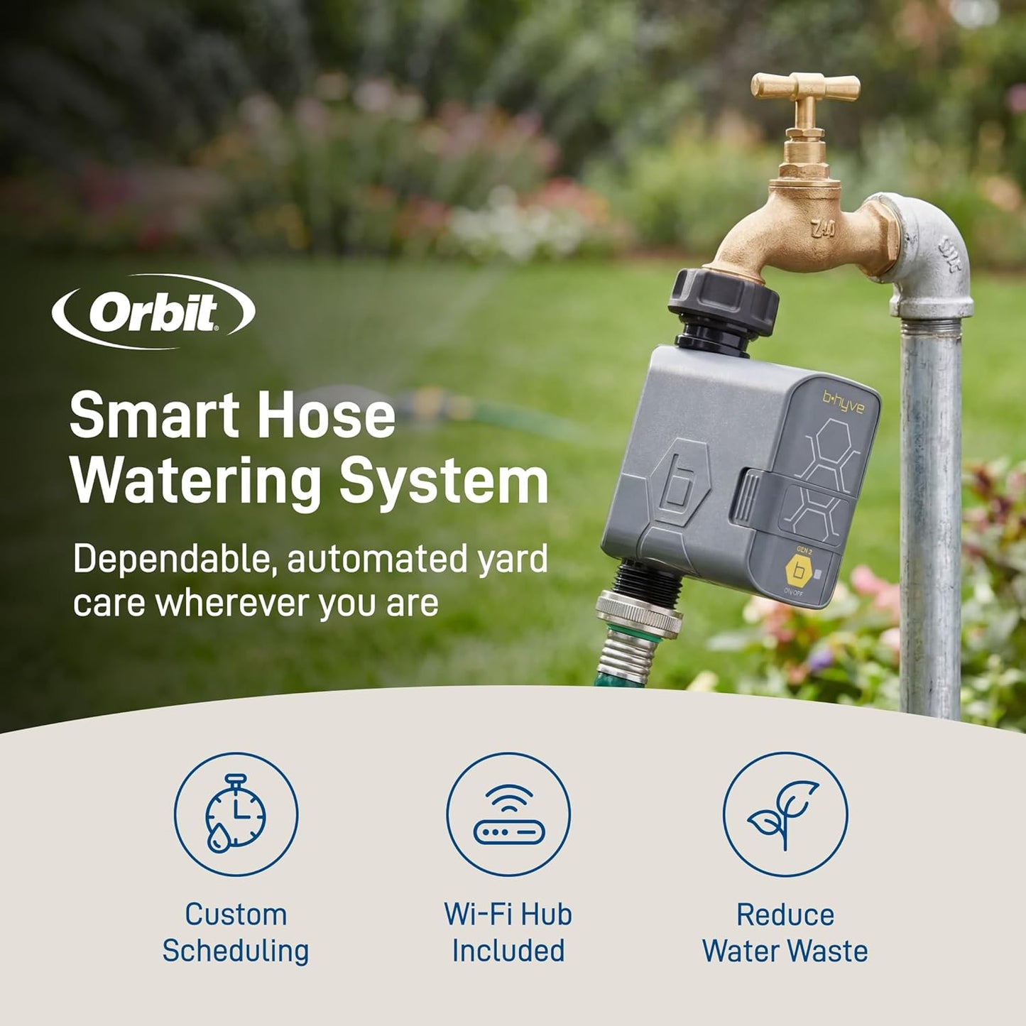 Orbit 90204Z B-hyve Gen 2 Smart Hose Watering Timer with Wi-Fi Hub