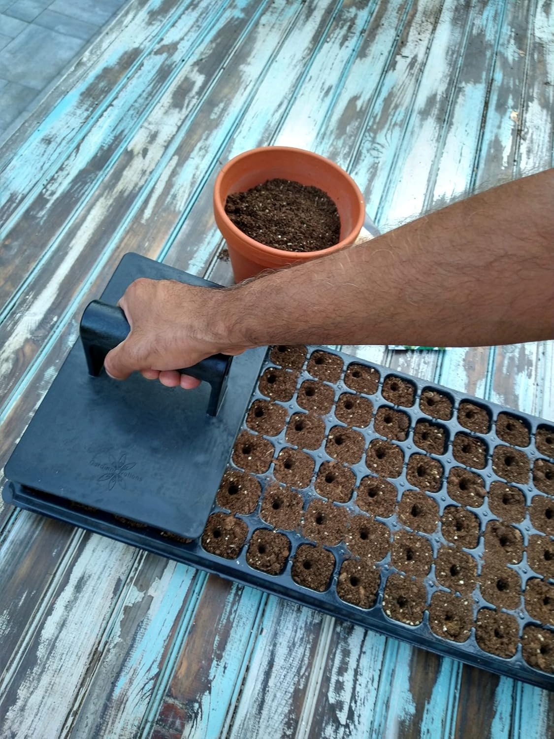 24-Hole Soil Digger and Seed Spacer for Planting Seeds | New Garden Tool, Gift for Gardener