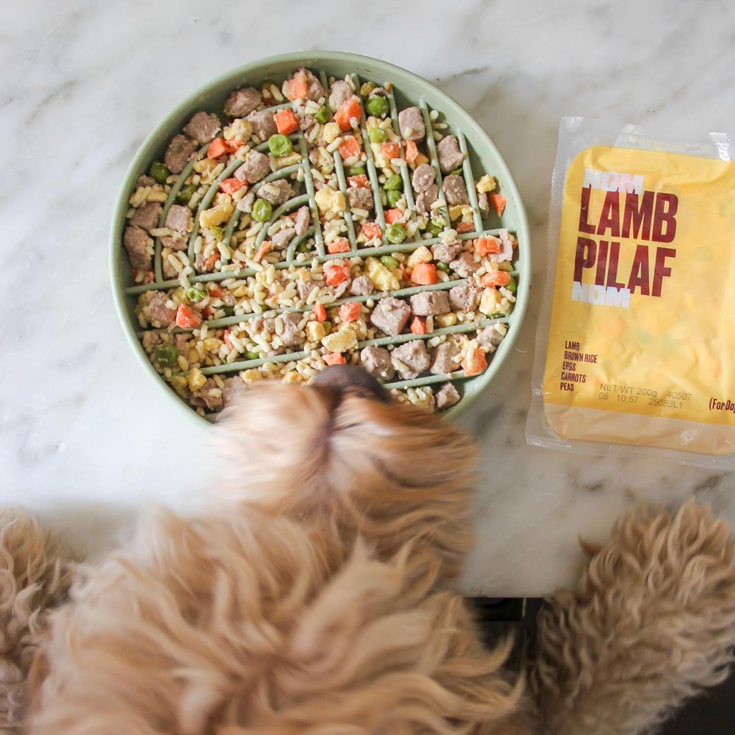 Slow-Feeder & Water Bowl Set by The Dog Tale | Food-Grade Silicone Dog Bowls, BPA-Free, Dishwasher Safe, Freezer Safe (Forest)
