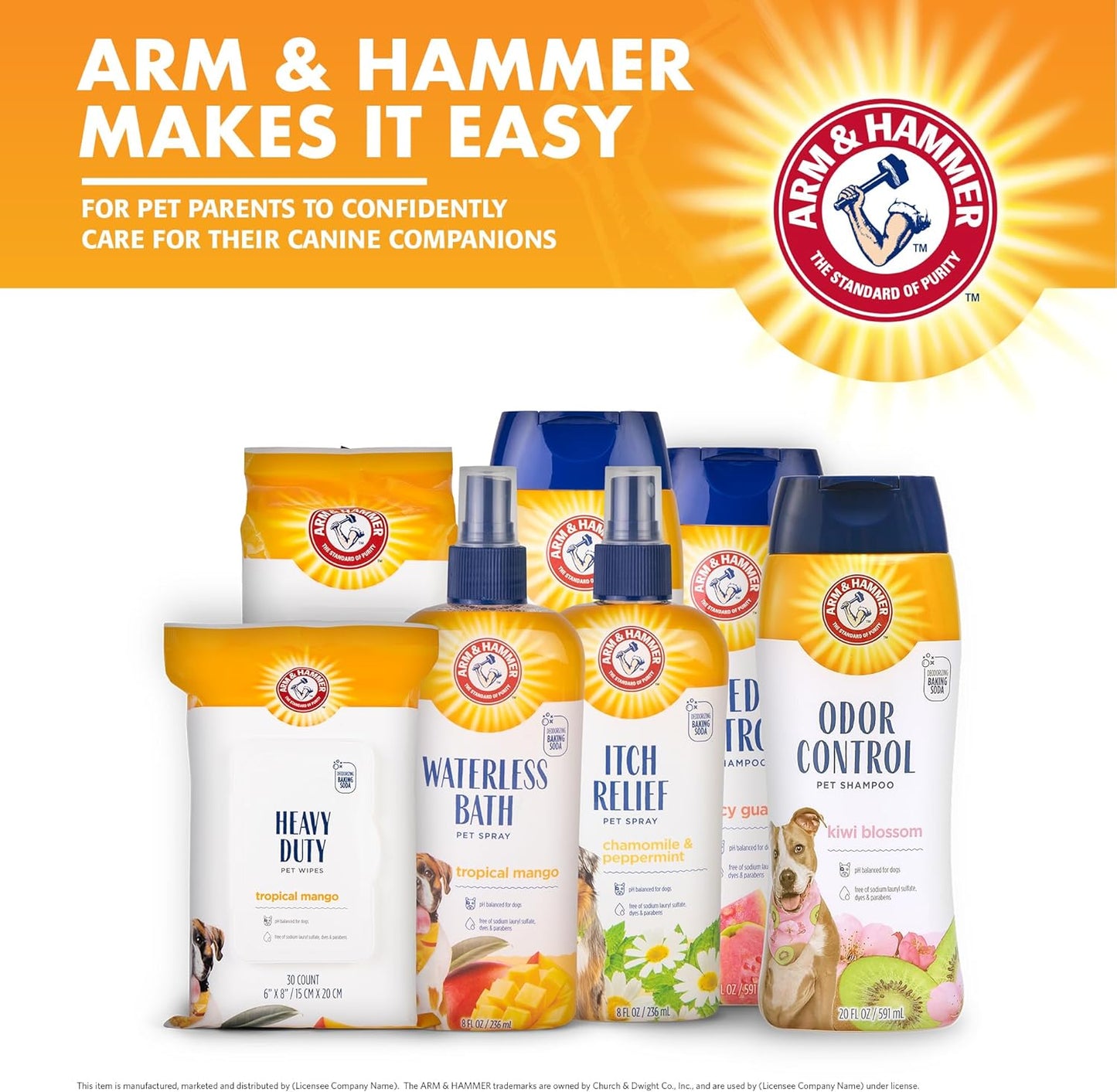 Arm & Hammer for Pets Waterless Bath Spray for Dogs Baking Soda, Mango Scent | Professional Quality Dog Grooming Spray, Free of Sodium Lauryl Sulfate & Parabens, 8 Fl Oz - 6 Pack