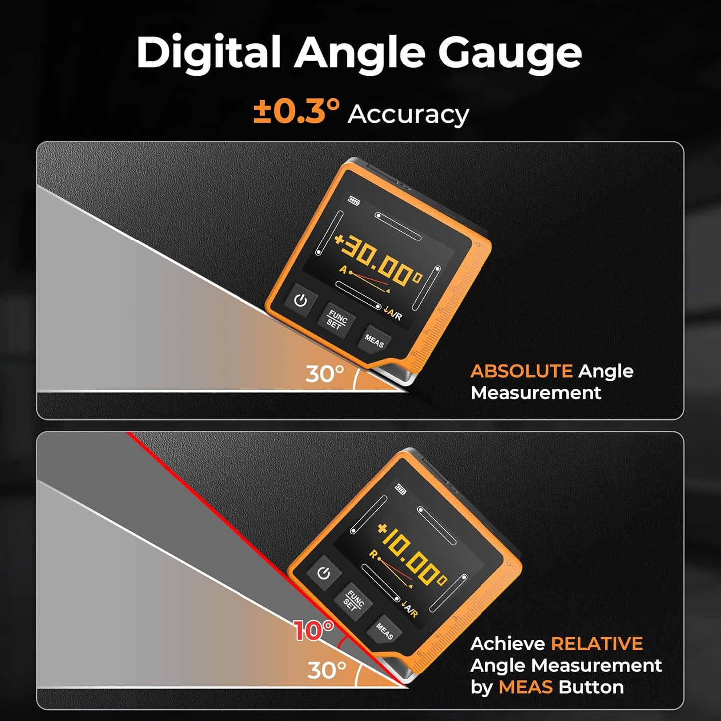 Laser Measuring Tool, 262ft Laser Measure with Digital Angle Finder & Level, Magnetic Rechargeable Laser Measurement Tool with 2.4'' Color Backlit Display, 6 Units, Length/Area/Volume/Pythagorean Mode