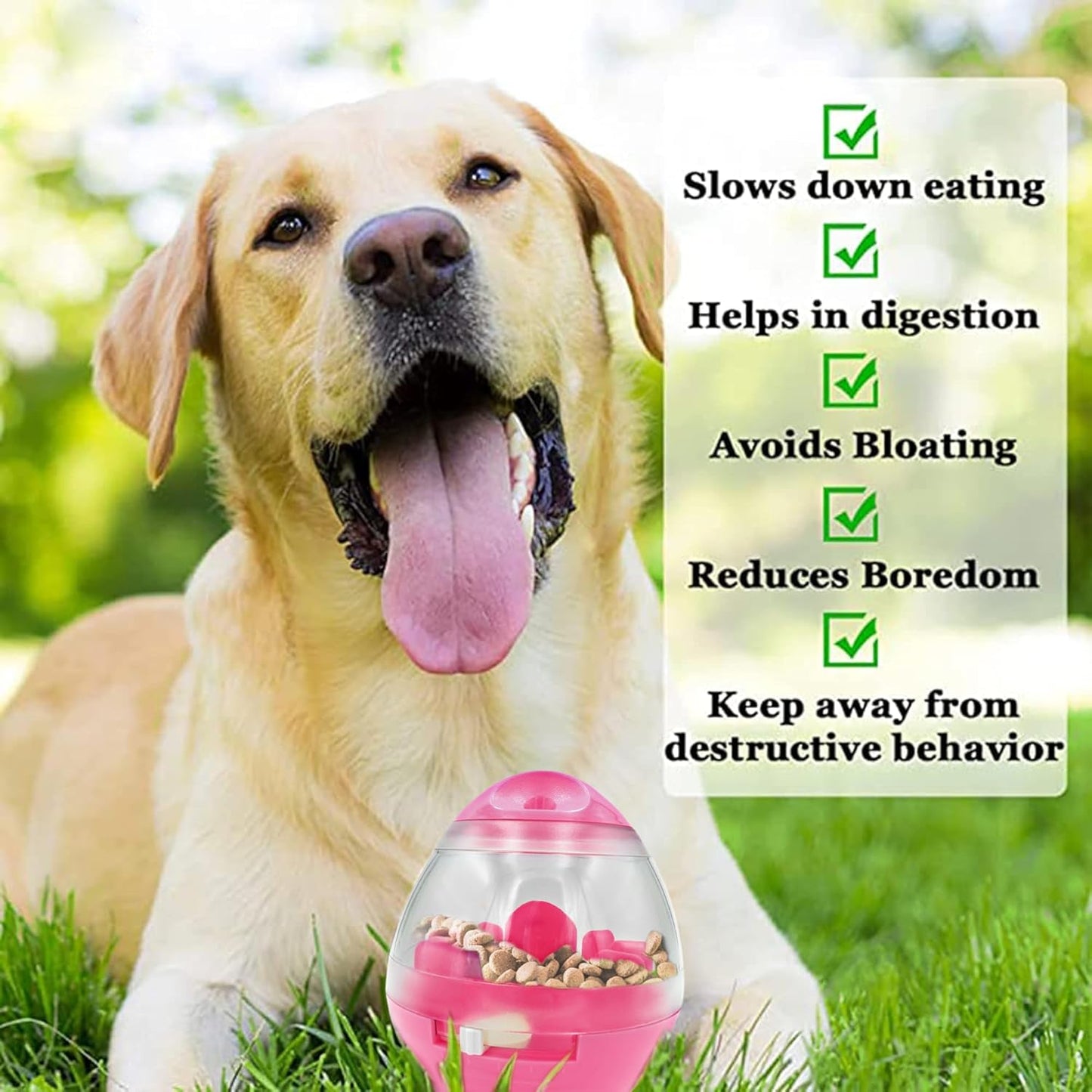 SunGrow Puppy, Small Dog Breeds, and Pocket Pet Treat Ball, Boredom Buster Ends Naughty Chewing and Bloat, Encourages Exercise, Interactive Puzzle Feeder Ideal for Rabbits, Rats, and Hamsters, 4.6”