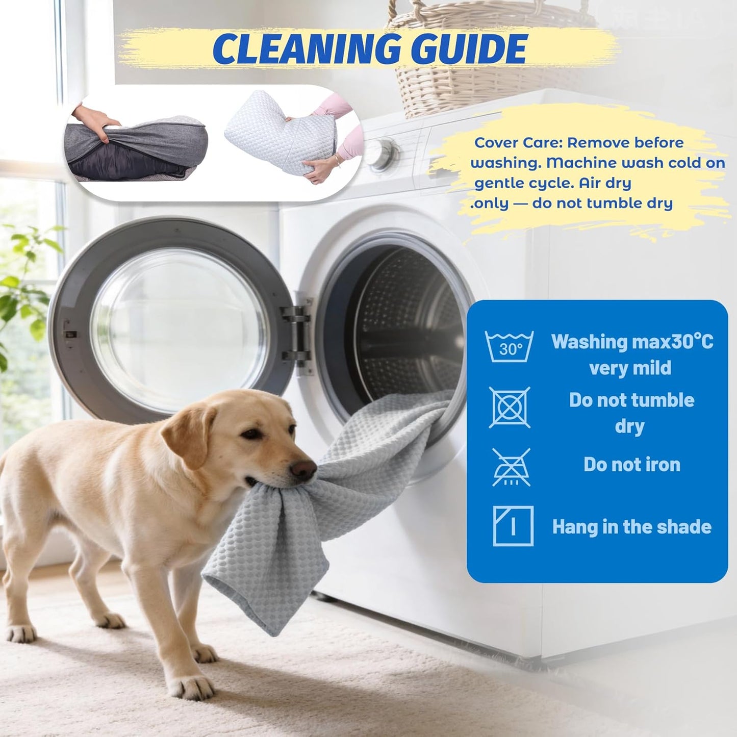 Cooling Dog Bed, Washable Cooling Mat for Large Dogs with Removable Cover, Self Cooling Couch Cover for Dog, Non-Slip Dog Couch Bed, 35x31 Inch, Grey