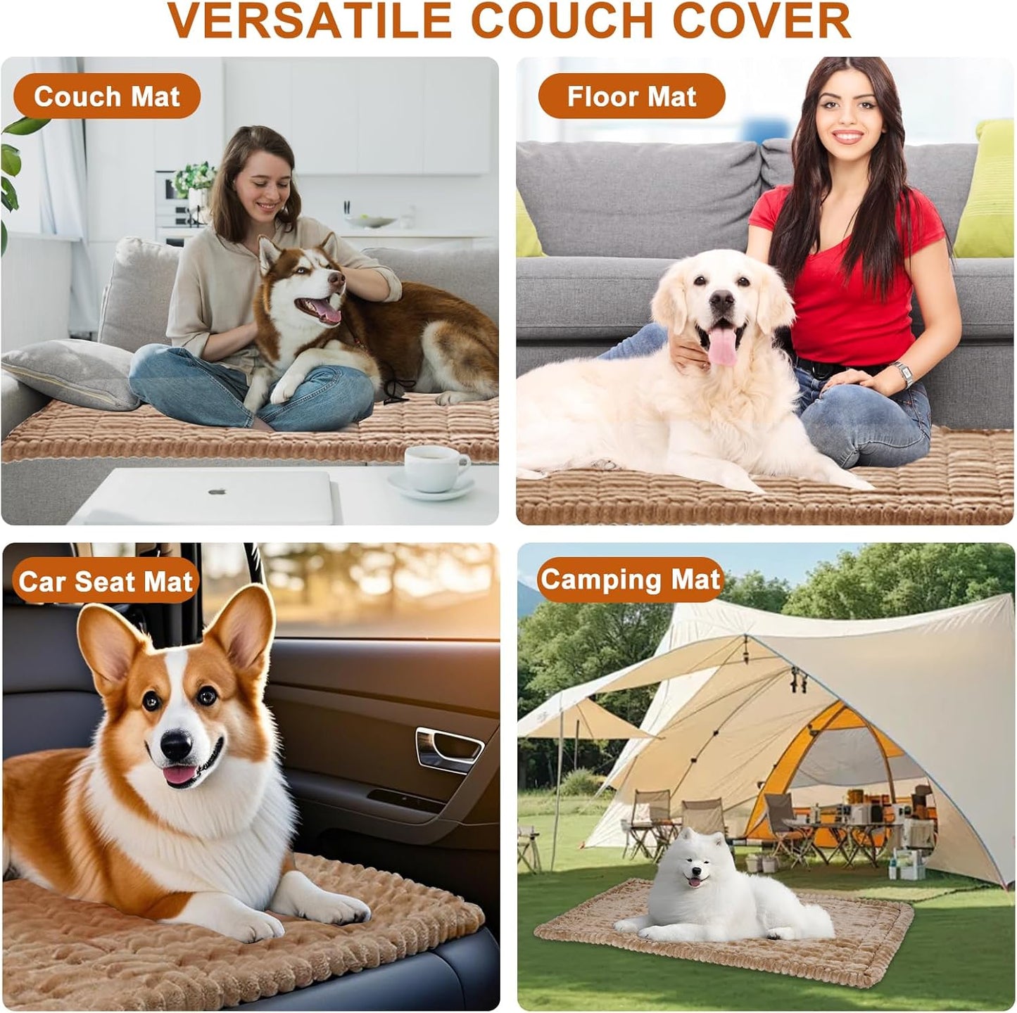 PHOPHO Couch Cover for Dogs Washable, Sofa Cover Protector for l Shape, Non Slip Dog Blanket Cover, Friendly Pet Mat Bed for Outdoor, Soft, 27.6" x 70.86"