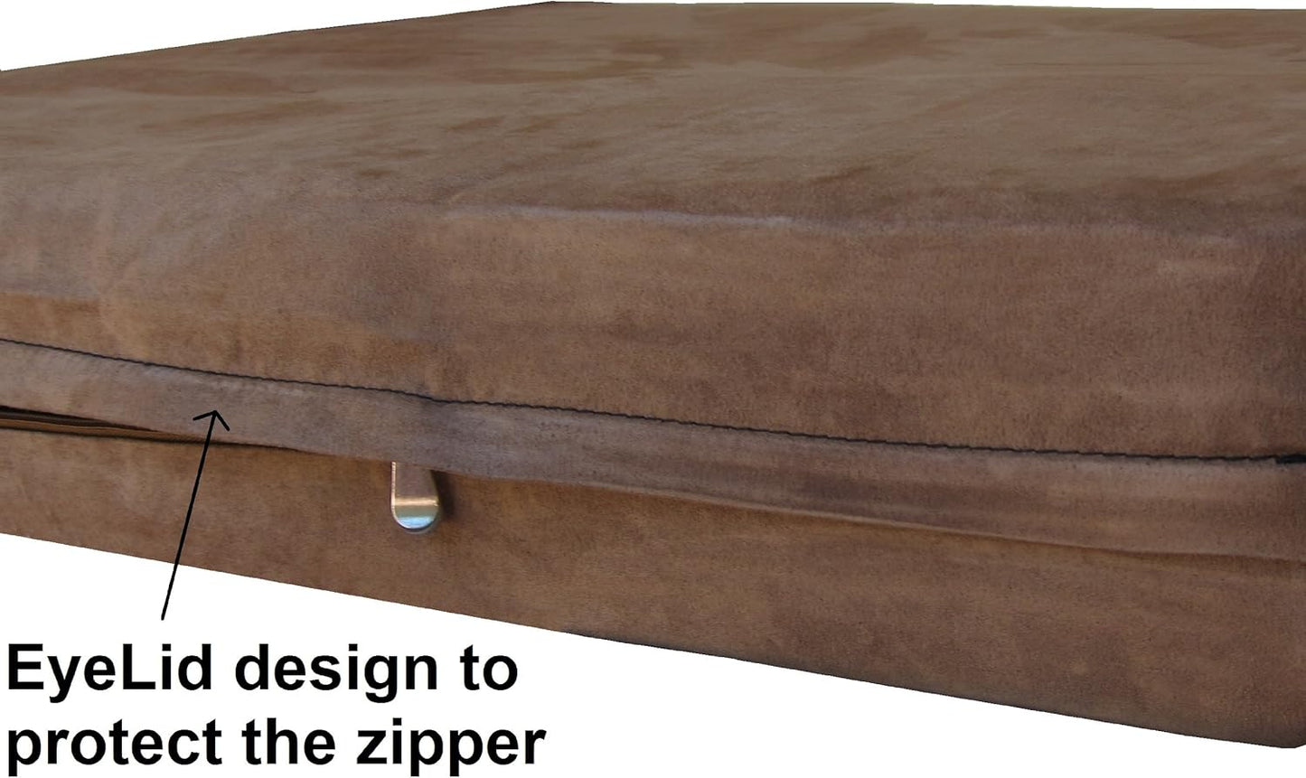 Dogbed4less Extra Large True Orthopedic Gel Memory Foam Dog Bed, Waterproof Liner and Durable Brown Cover, XL 47X29X4 Inch Fit 48"X30" Crate